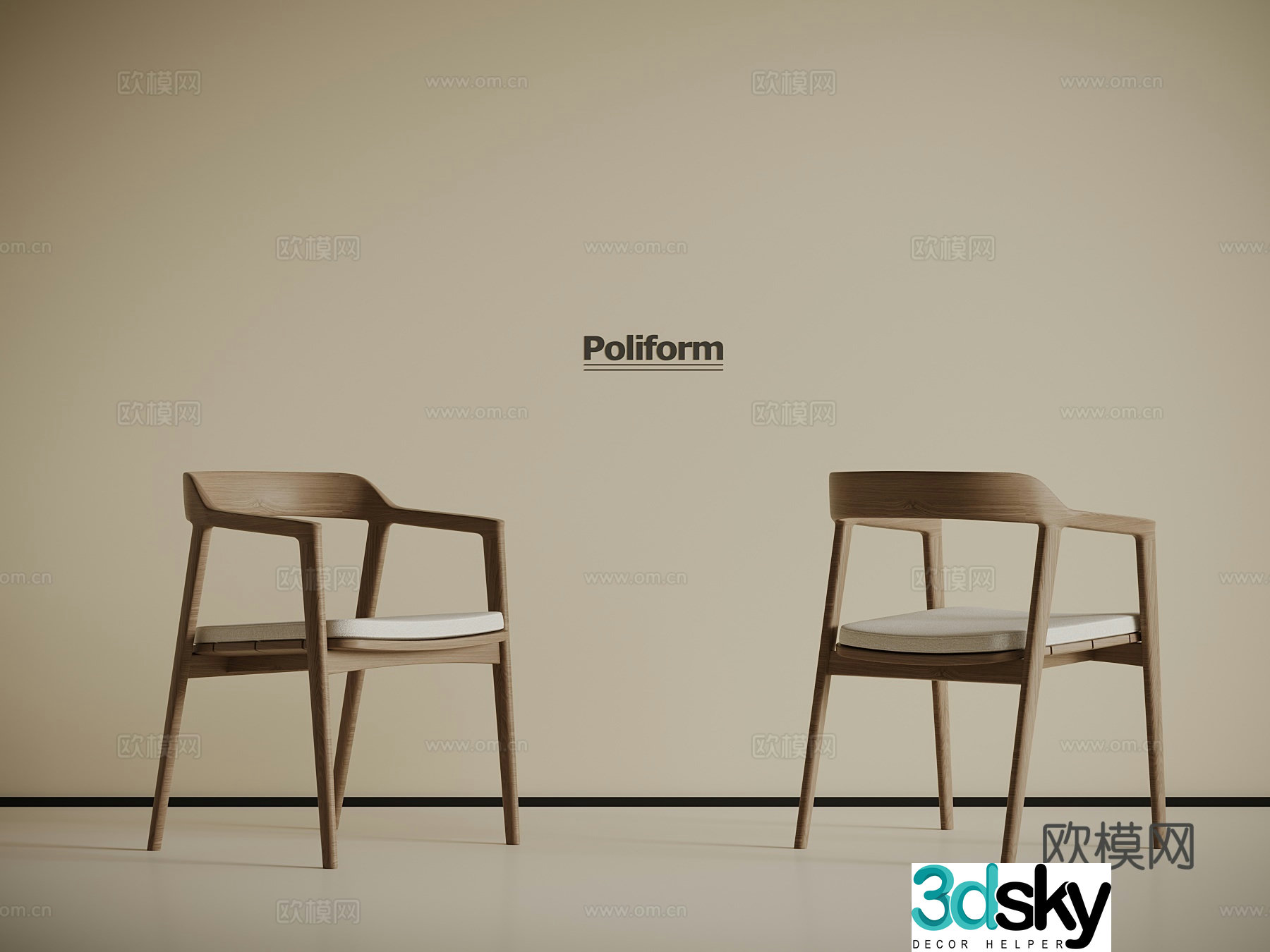 New Chinese style chair dining chair 3d model