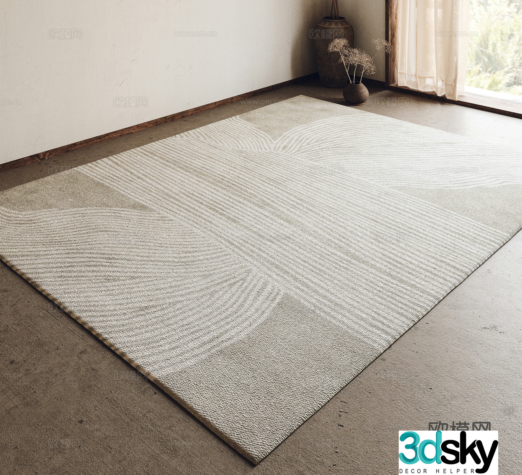 Modern carpet Fabric carpet Living room carpet Bedroom carpet 3d model