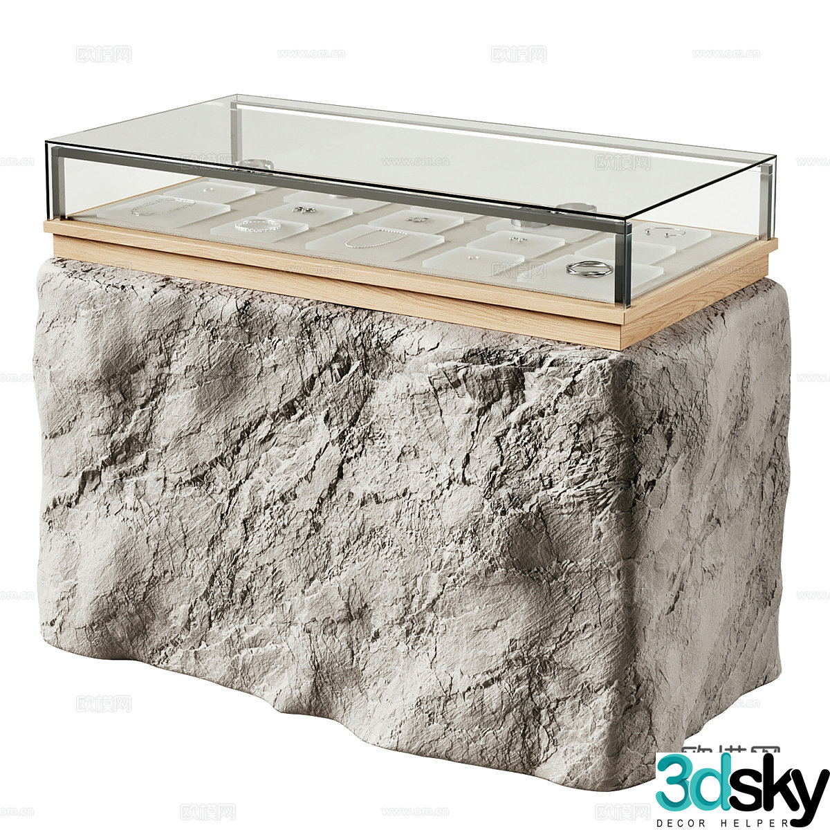 Modern Wasabi Jewelry Cabinet Jewelry Display Cabinet 3D Model