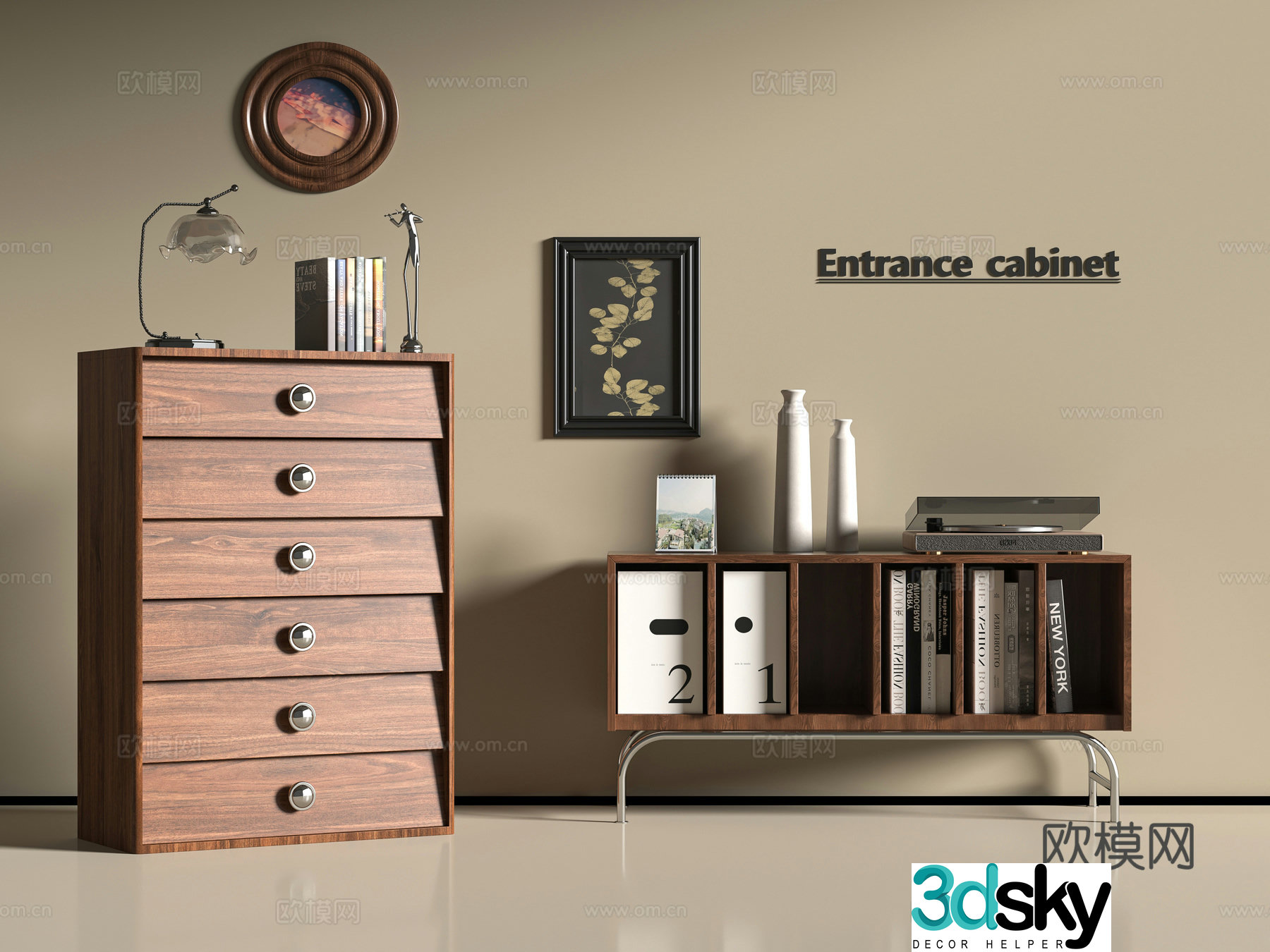 Modern bookcase 3d model