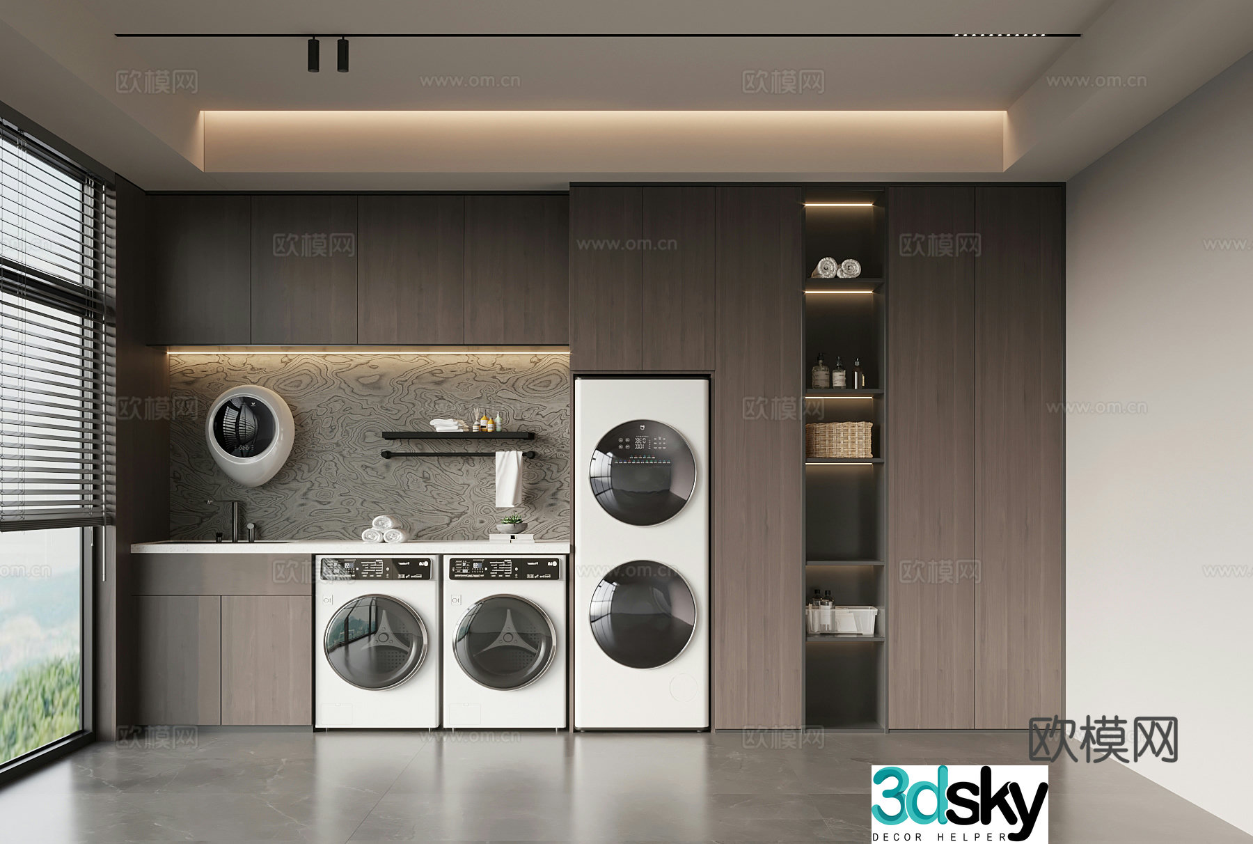 Laundry room Modern Italian laundry room Washing cabinet 3d model