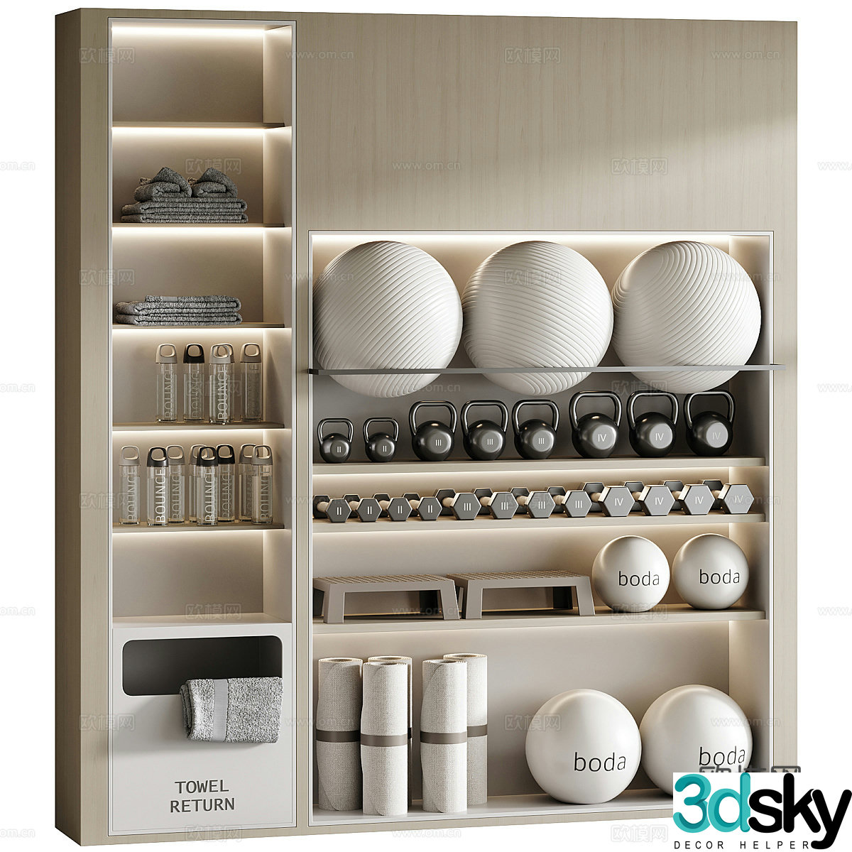 Modern sports fitness equipment equipment cabinet 3d model