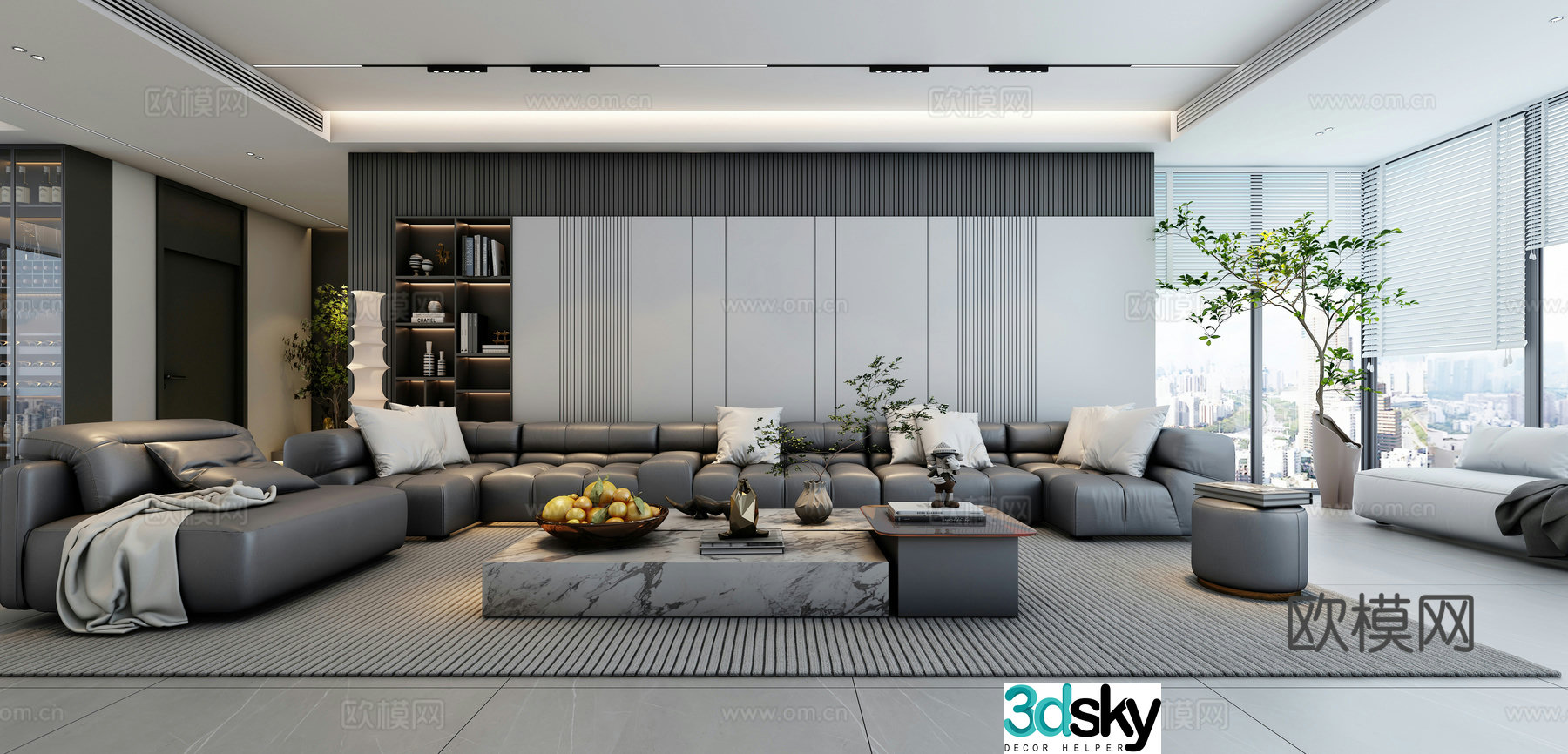 Modern living room 3d model 3d model