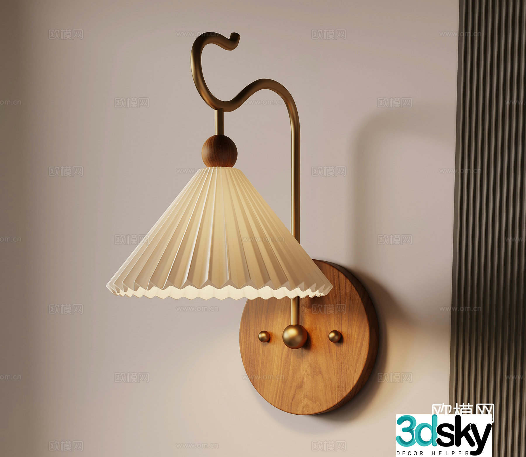French medieval wall light 3D model