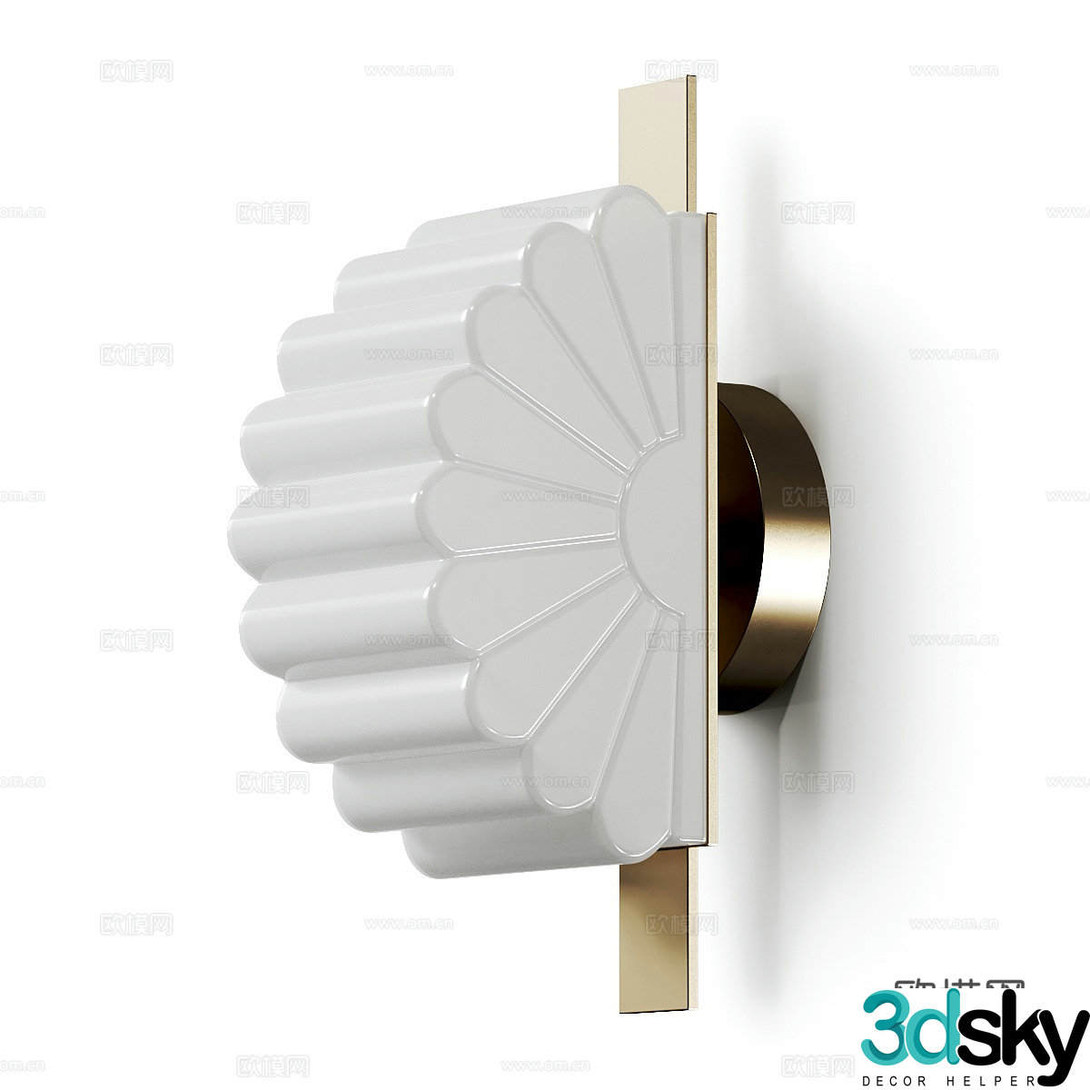 Modern Italian minimalist metal glass wall lamp 3d model