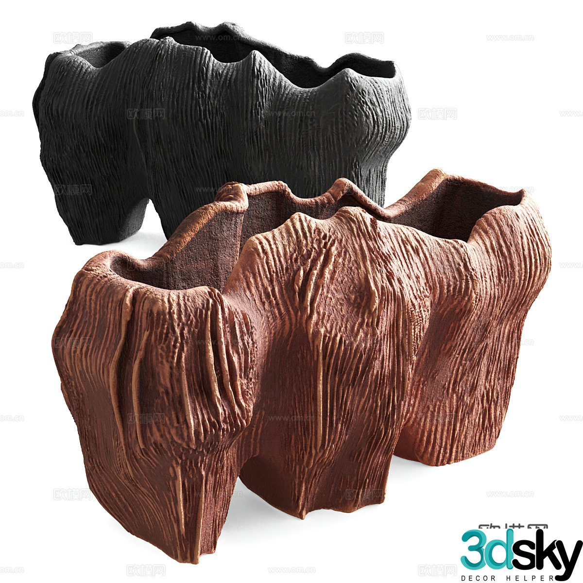 Modern Italian coral vase Coffee jar 3d model
