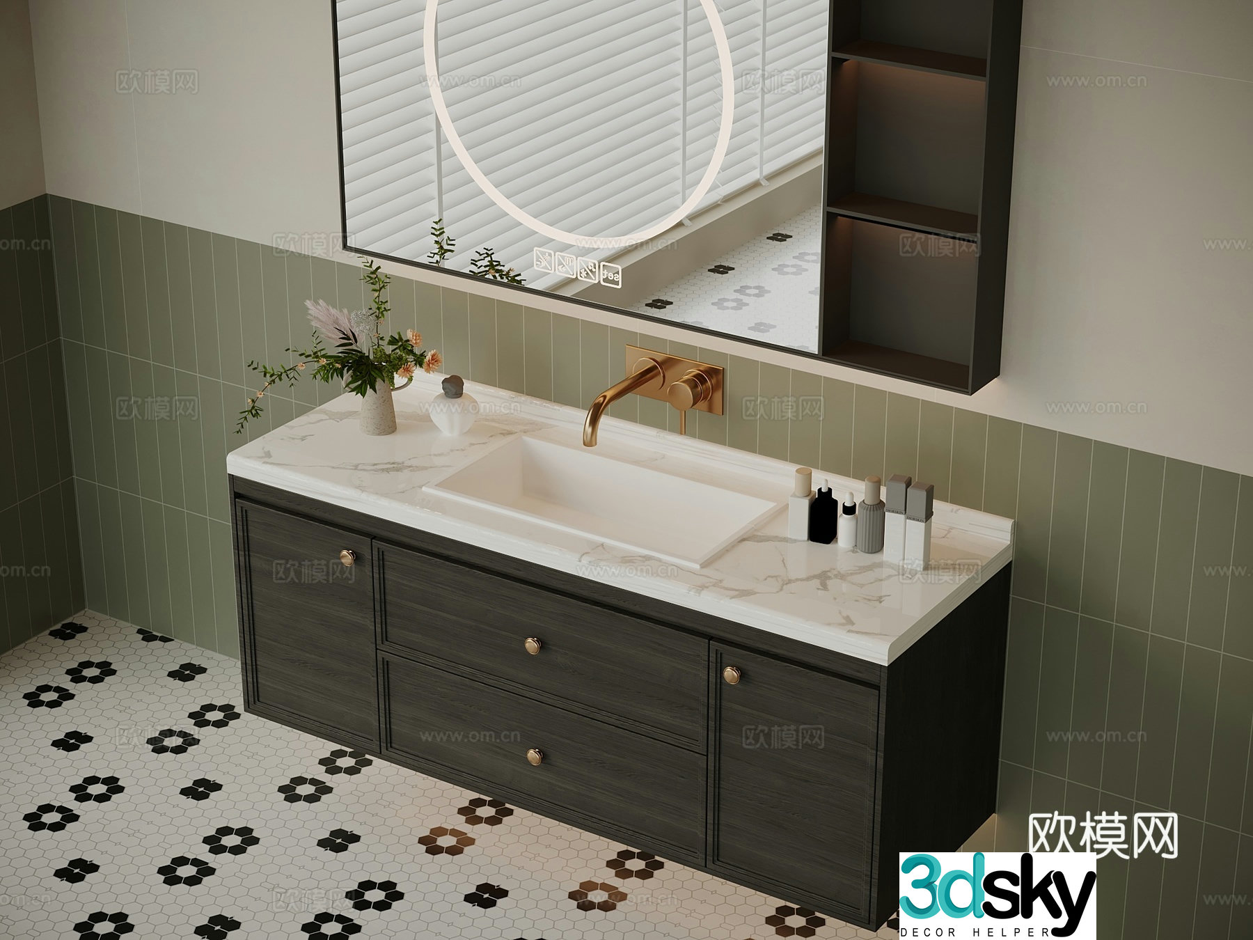 French bathroom cabinet bathroom 3d model