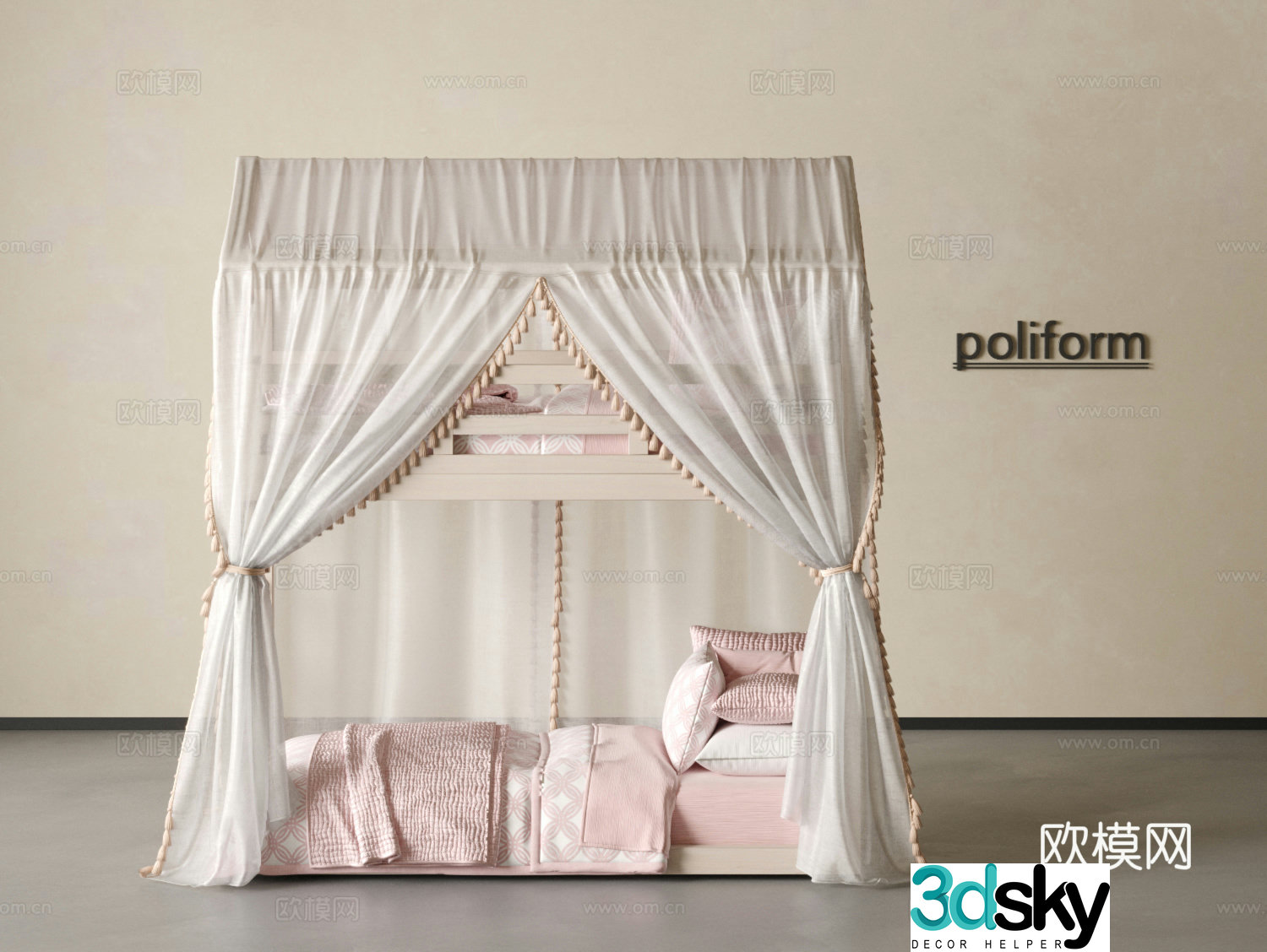 Modern children’s bed daughter bed up and down bed children’s bed stair bed double bed 3d model