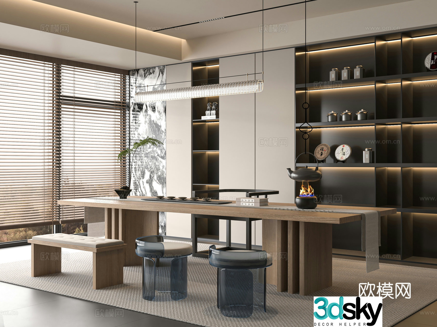 Modern tea room 3d model