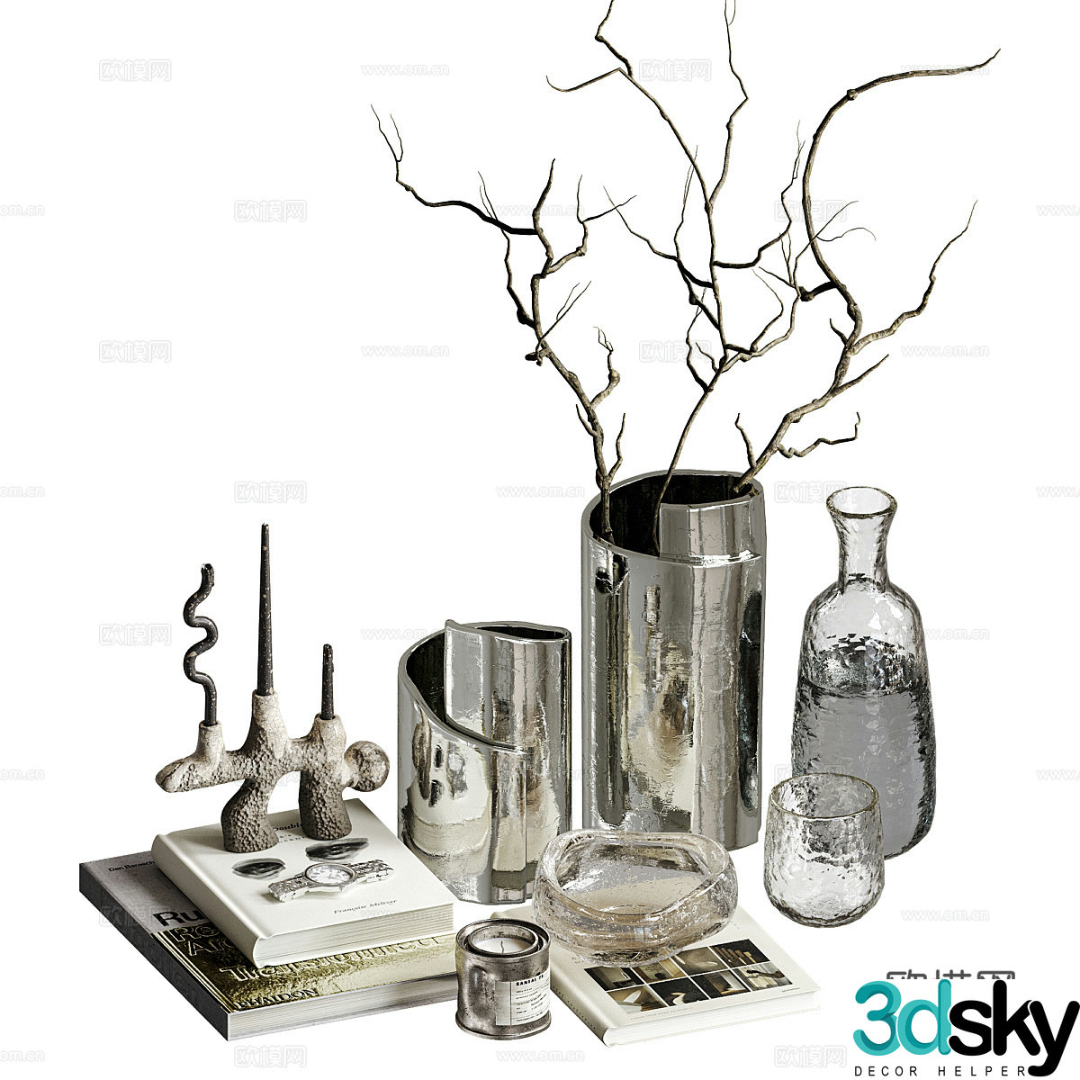 Modern Italian light luxury ornament combination 3D model