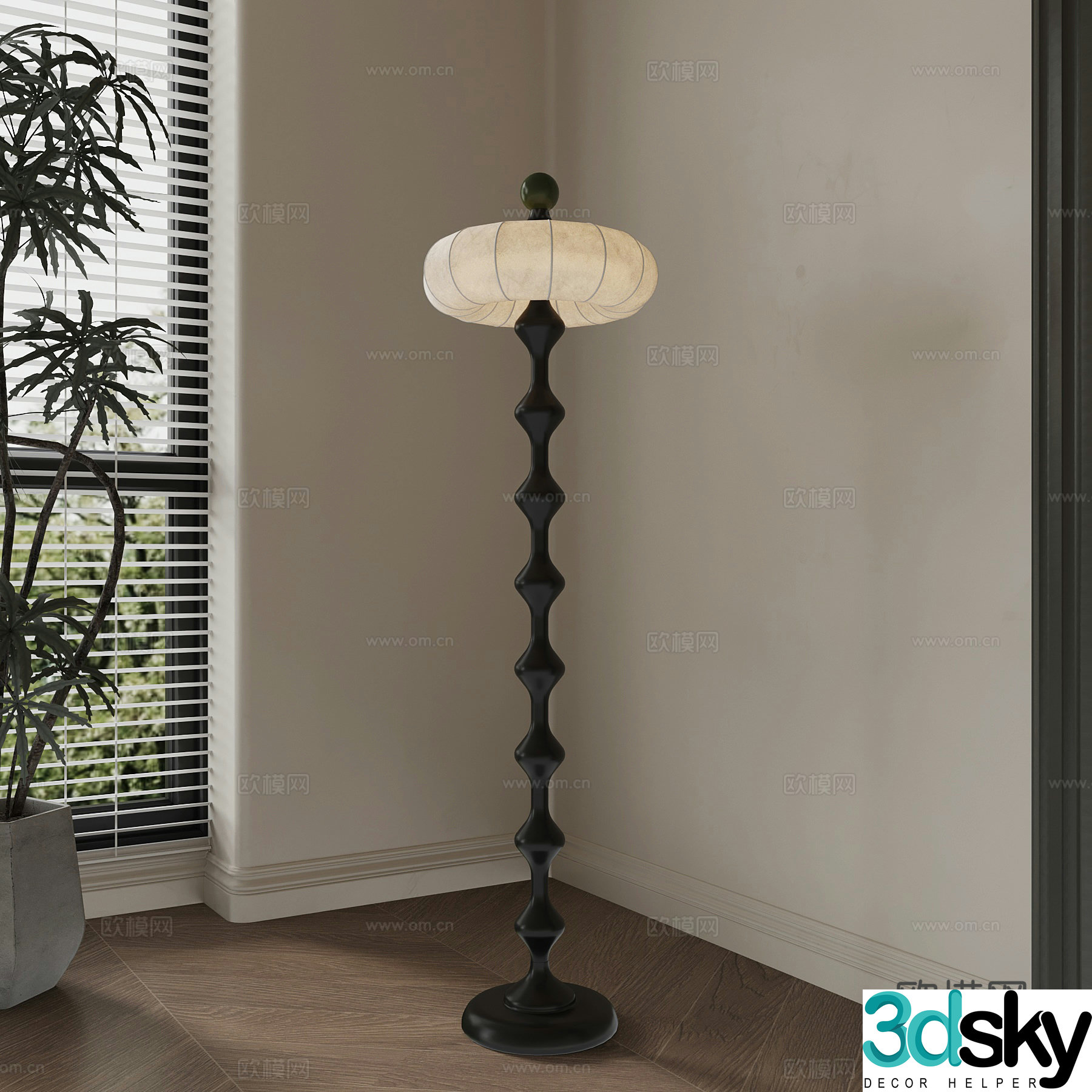 French retro floor lamp special shape floor lamp 3d model
