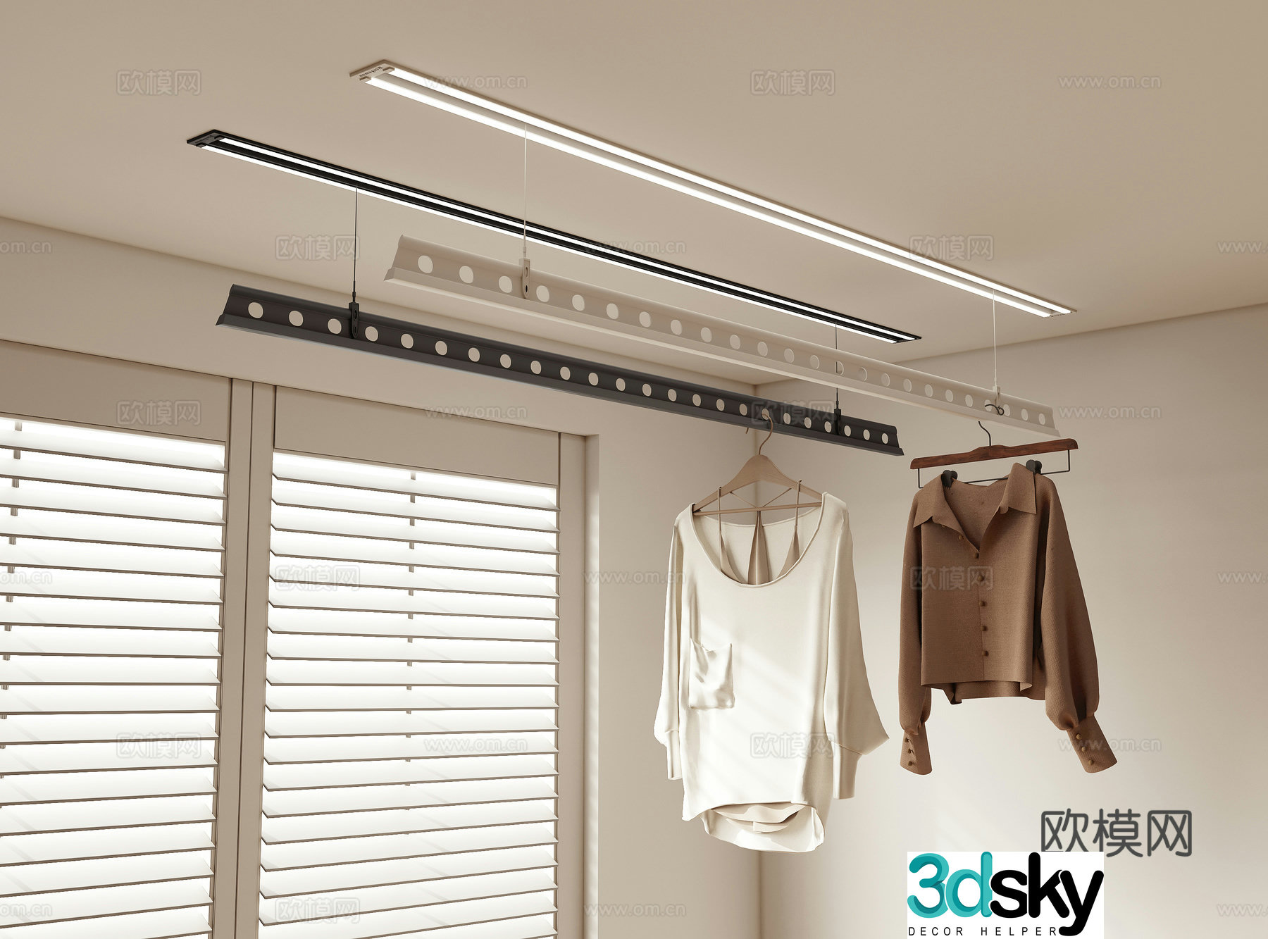 Electric clothes rail hanger 3D model
