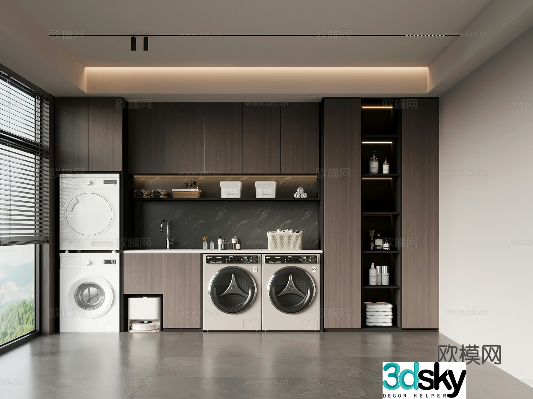 Laundry room Modern Italian laundry room Washing cabinet 3d model