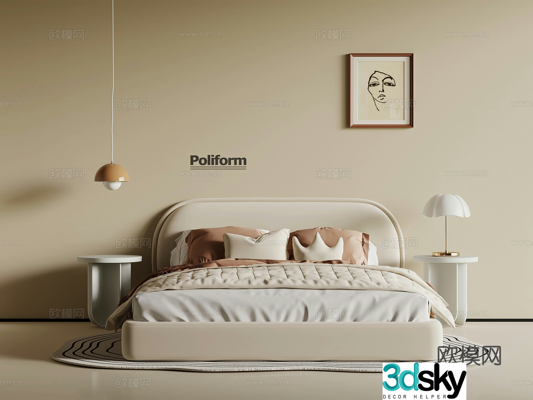 Modern children’s bed 3d model