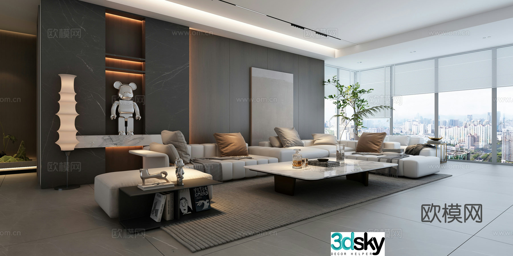 Modern living room 3d model 3d model