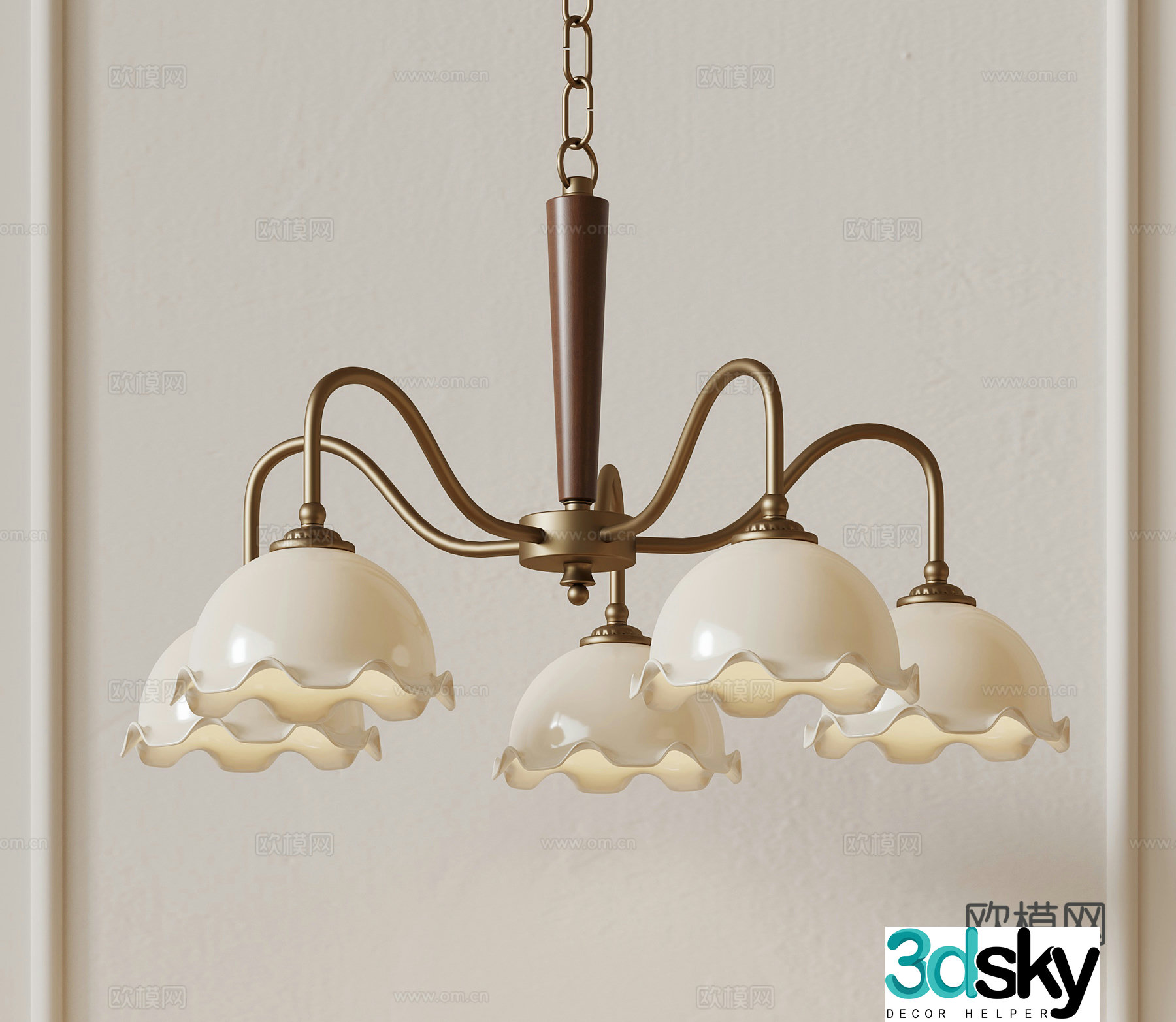 French medieval style chandelier multi-head chandelier restaurant chandelier retro chandelier 3d model