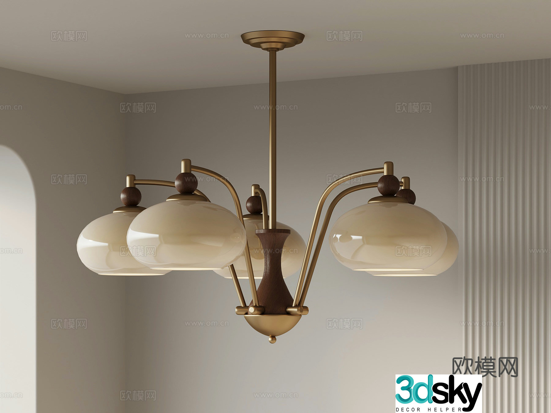 French medieval style chandelier Restaurant chandelier Multi-head chandelier Restaurant chandelier 3D model