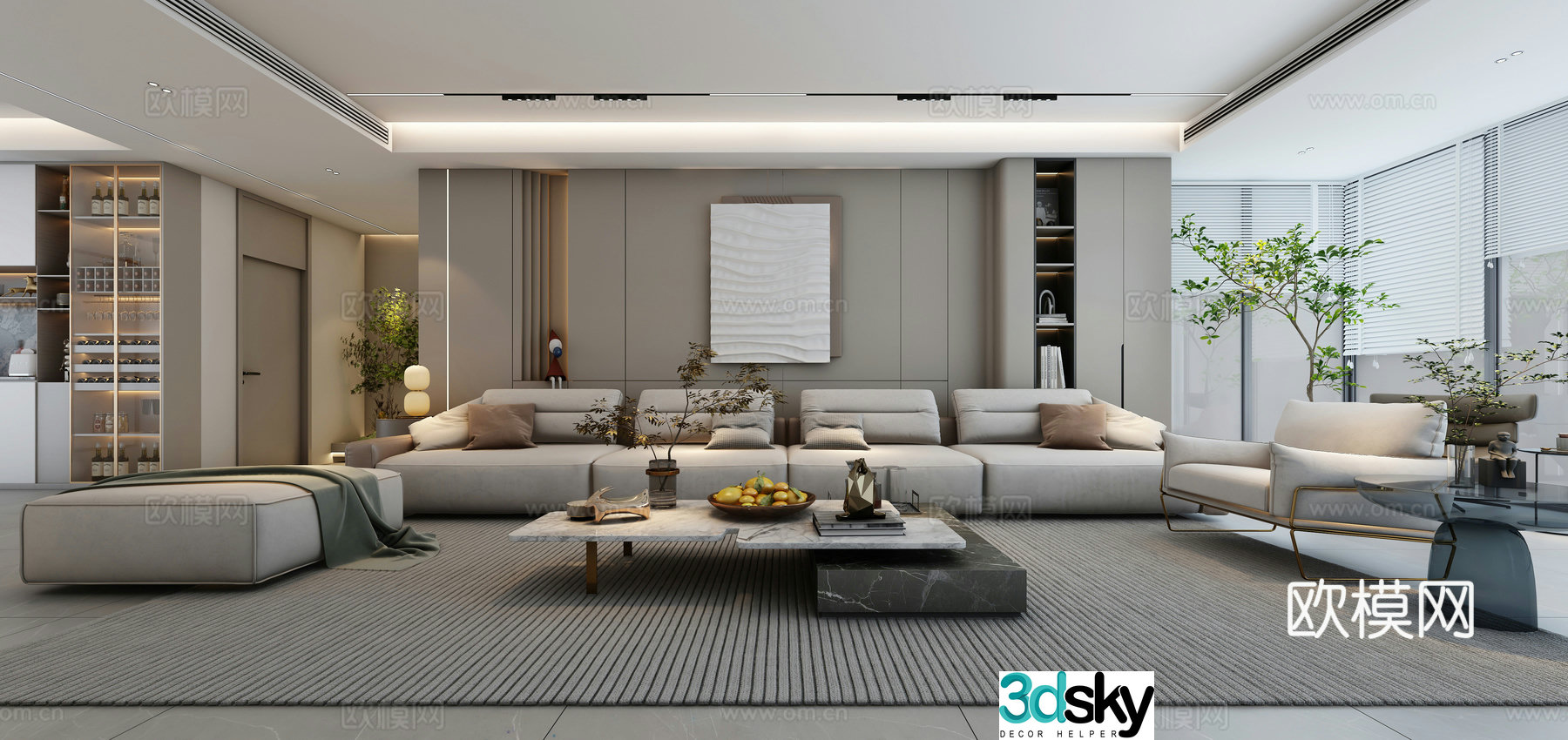 Modern living room 3d model 3d model