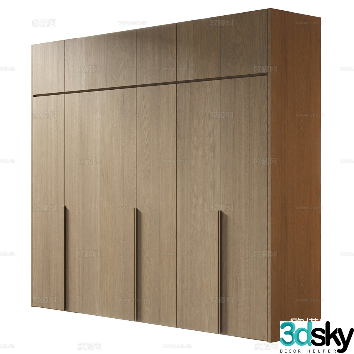 Modern wardrobe wardrobe solid wood cabinet 3d model