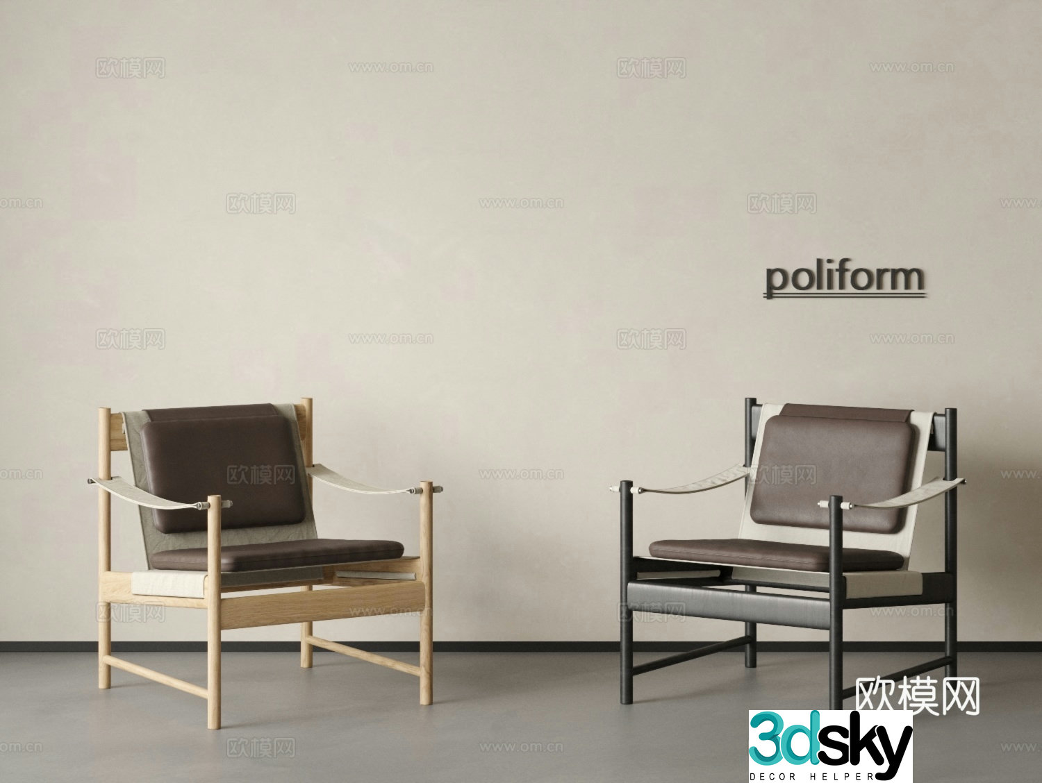 Modern leisure chair Single chair Leisure sofa Negotiation chair Leisure chair Hanging painting Carpet 3D model