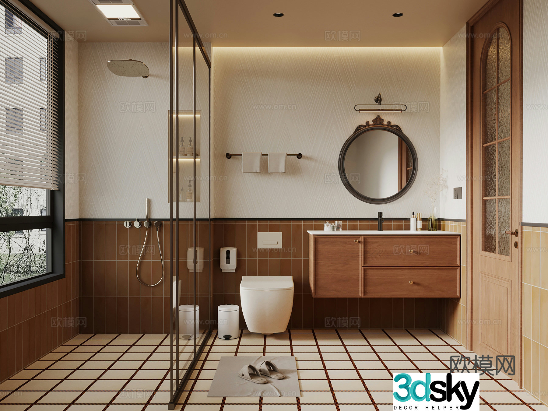 French bathroom medieval style bathroom bathroom cabinet toilet 3d model
