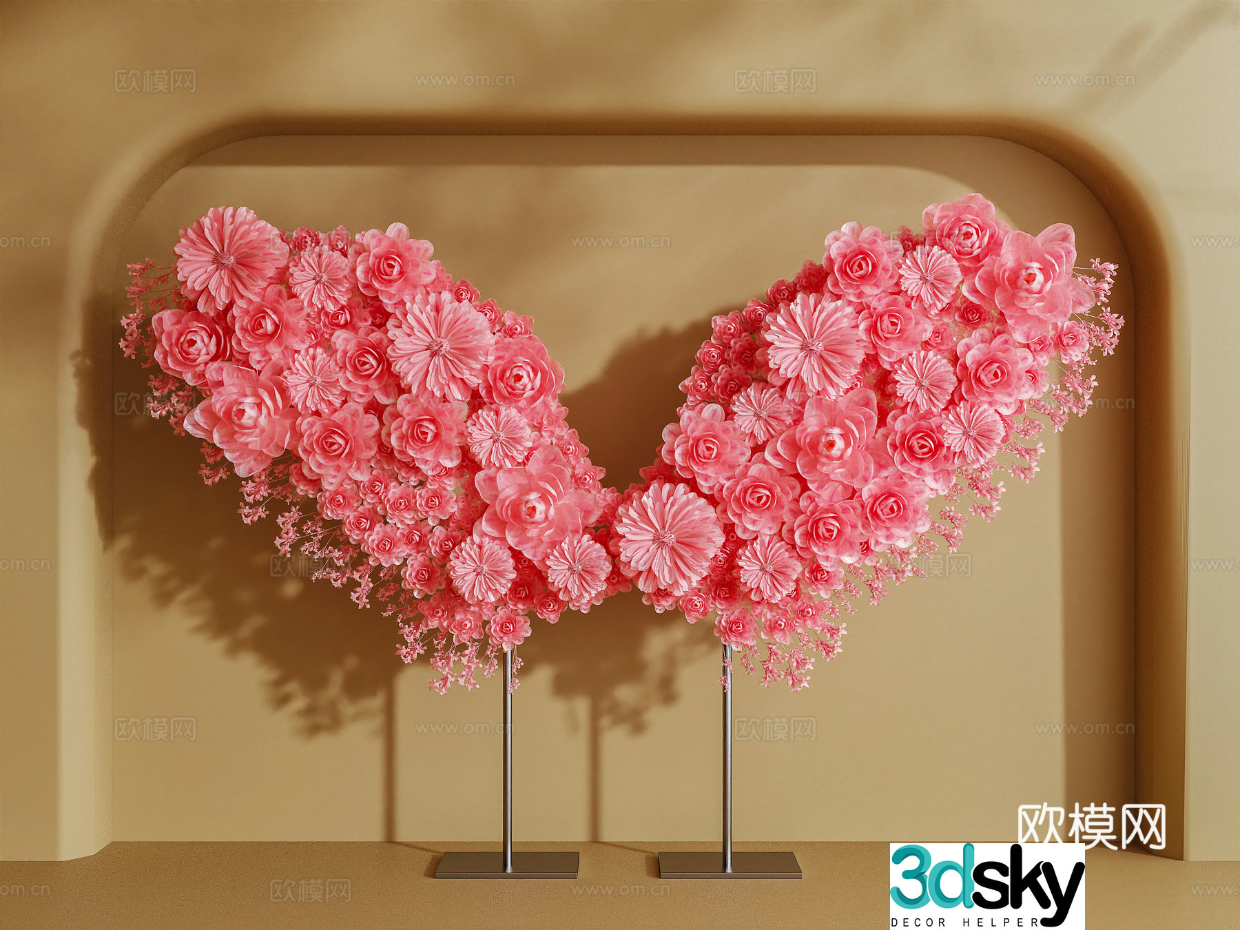 Flower art installation beauty art installation window 3d model