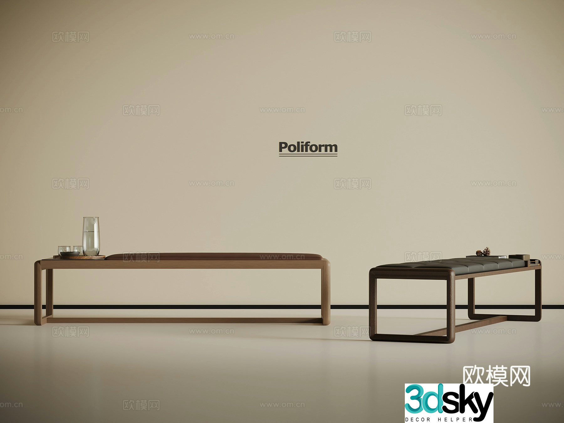 New Chinese stool shoe changing stool 3D model
