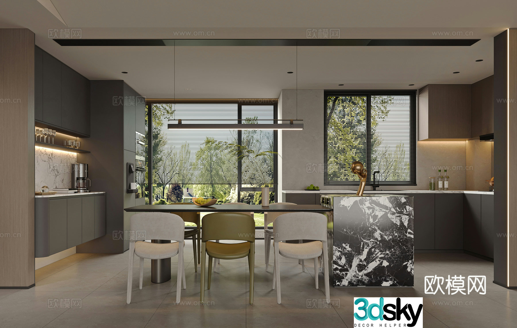 Modern restaurant 3d model