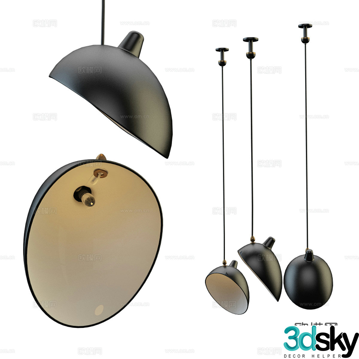 Modern Italian metal decorative chandelier 3d model