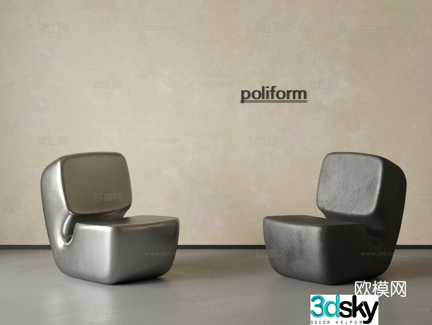 Modern leisure chair Single chair Leisure sofa Negotiation chair Leisure chair Hanging painting Carpet 3D model