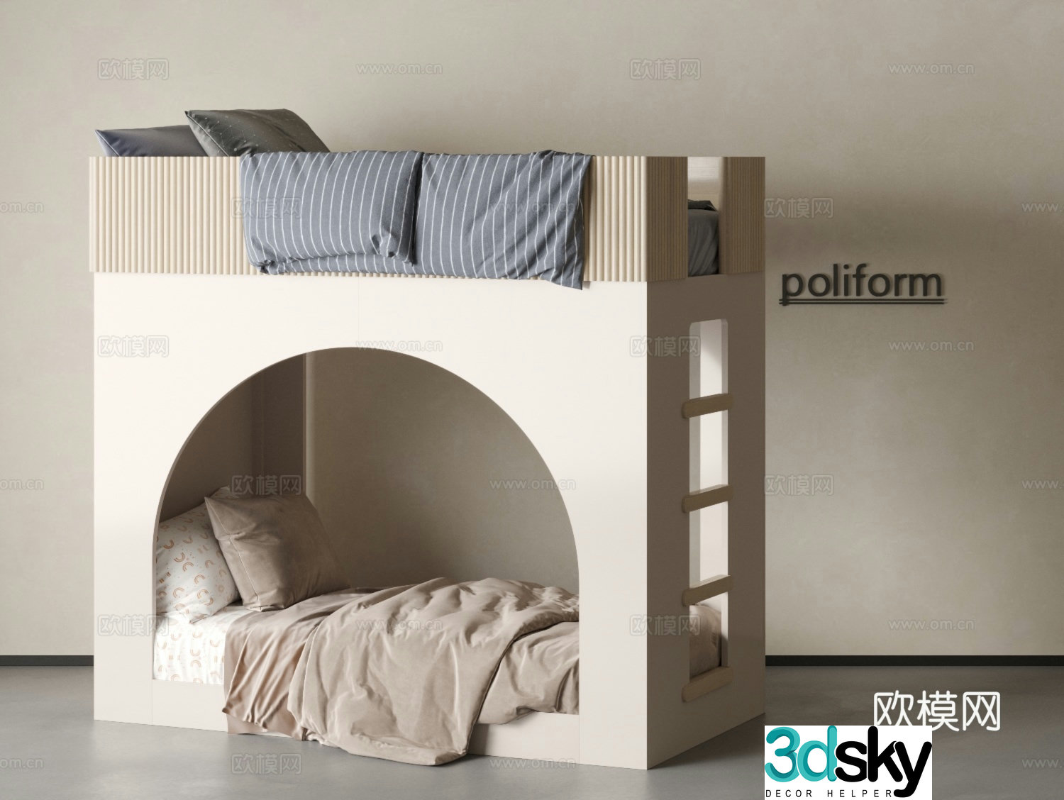 Modern children’s bed daughter bed up and down bed children’s bed stair bed double bed 3d model