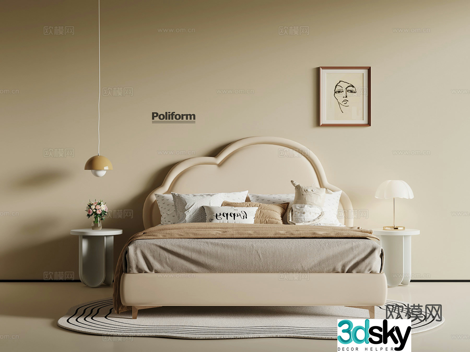 Modern children’s bed 3d model