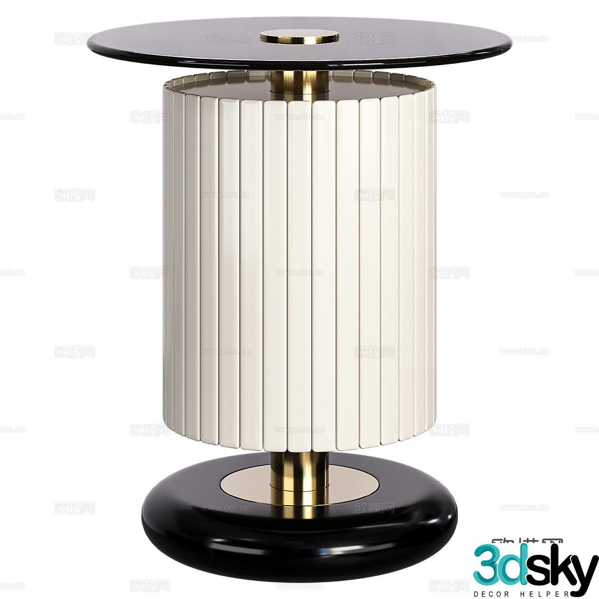 Modern Italian light luxury round edge 3D model