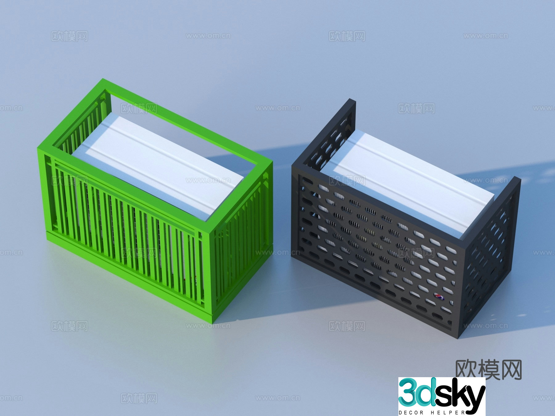 Air conditioning rack Air conditioning exterior unit Grille decoration 3D model