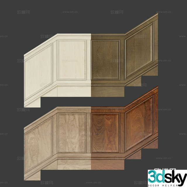 Simple European wall panel wall panel staircase wall panel 3D model