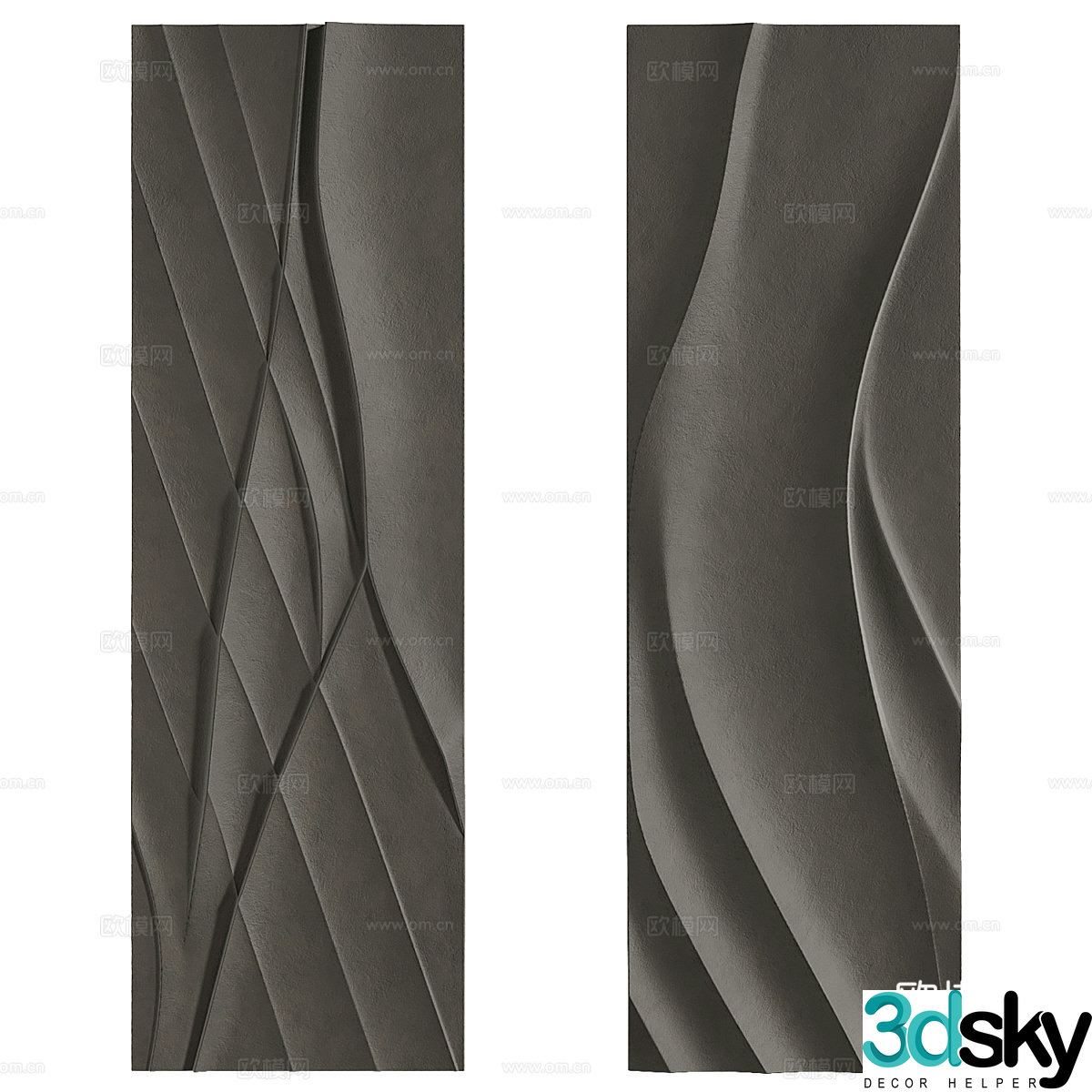 Modern Wasabi Bas-relief Decorative Hanging Board 3D Model