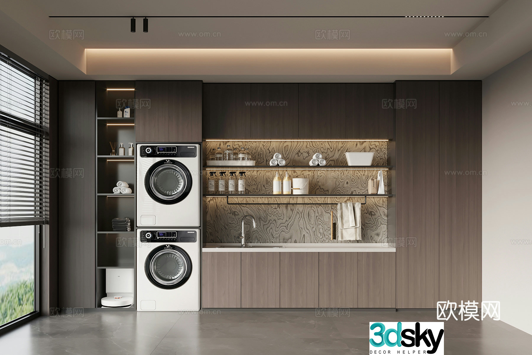 Laundry room Modern Italian laundry room Washing cabinet 3d model