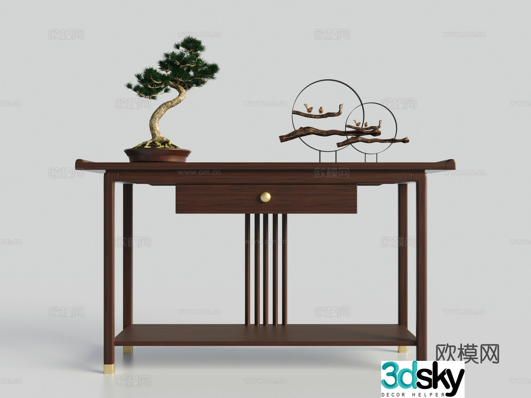 New Chinese side cabinet 3D model