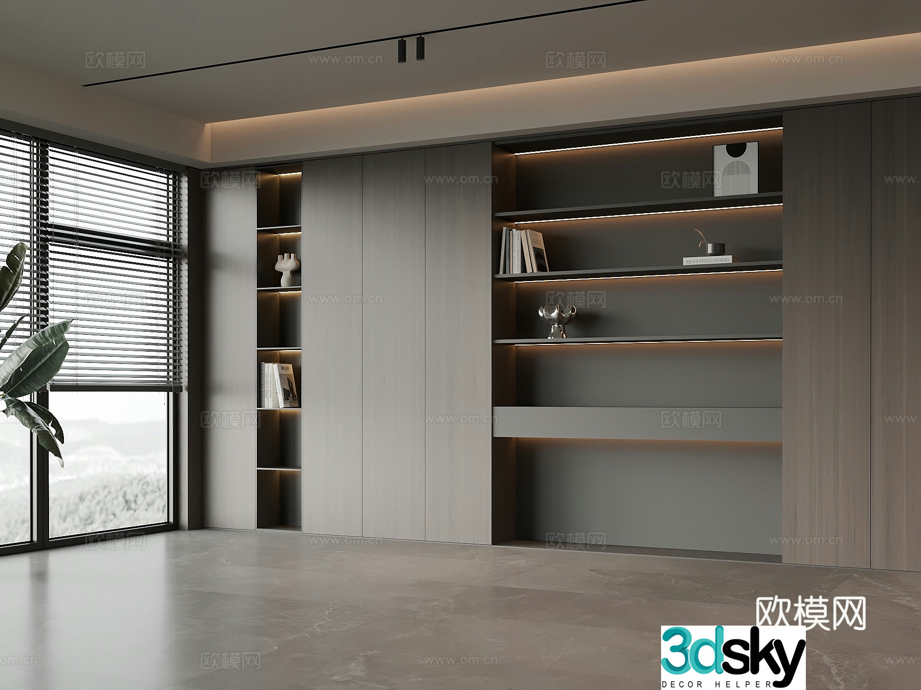 Modern Italian bookcase 3d model
