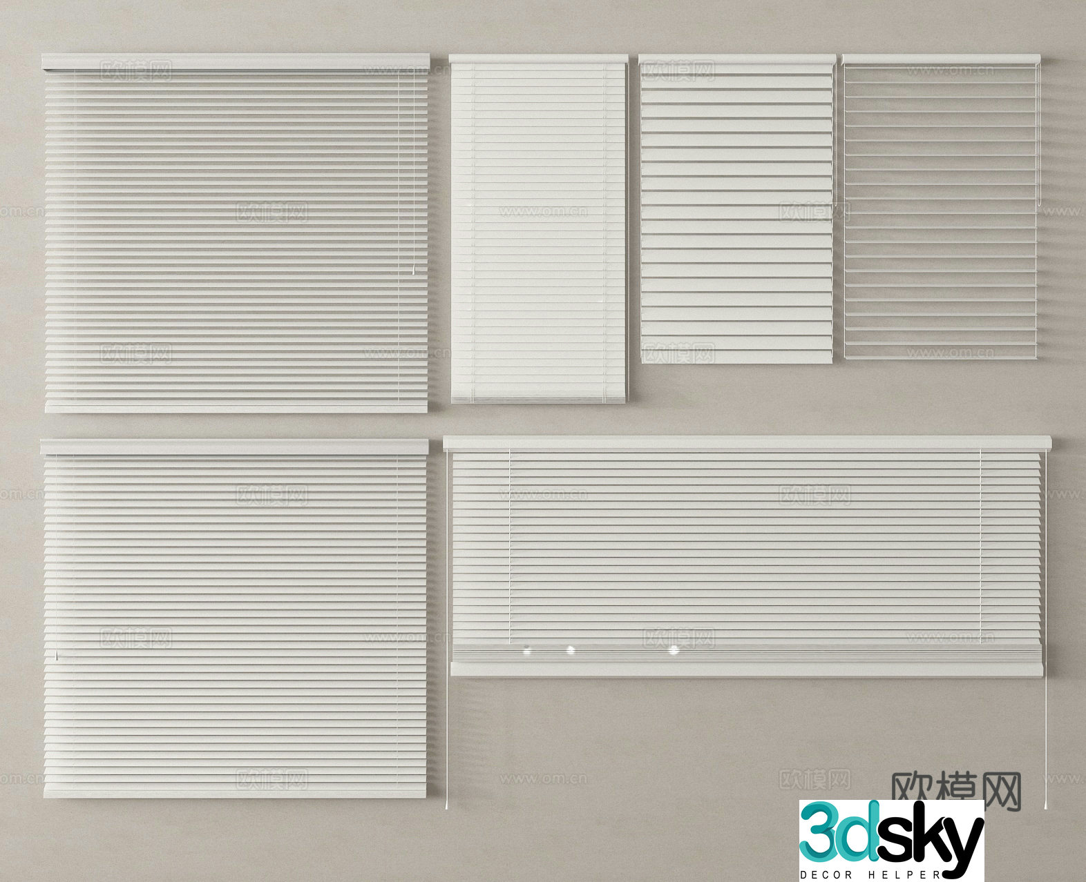 Venetian blinds pull curtains roller blinds blackout blinds 3D model