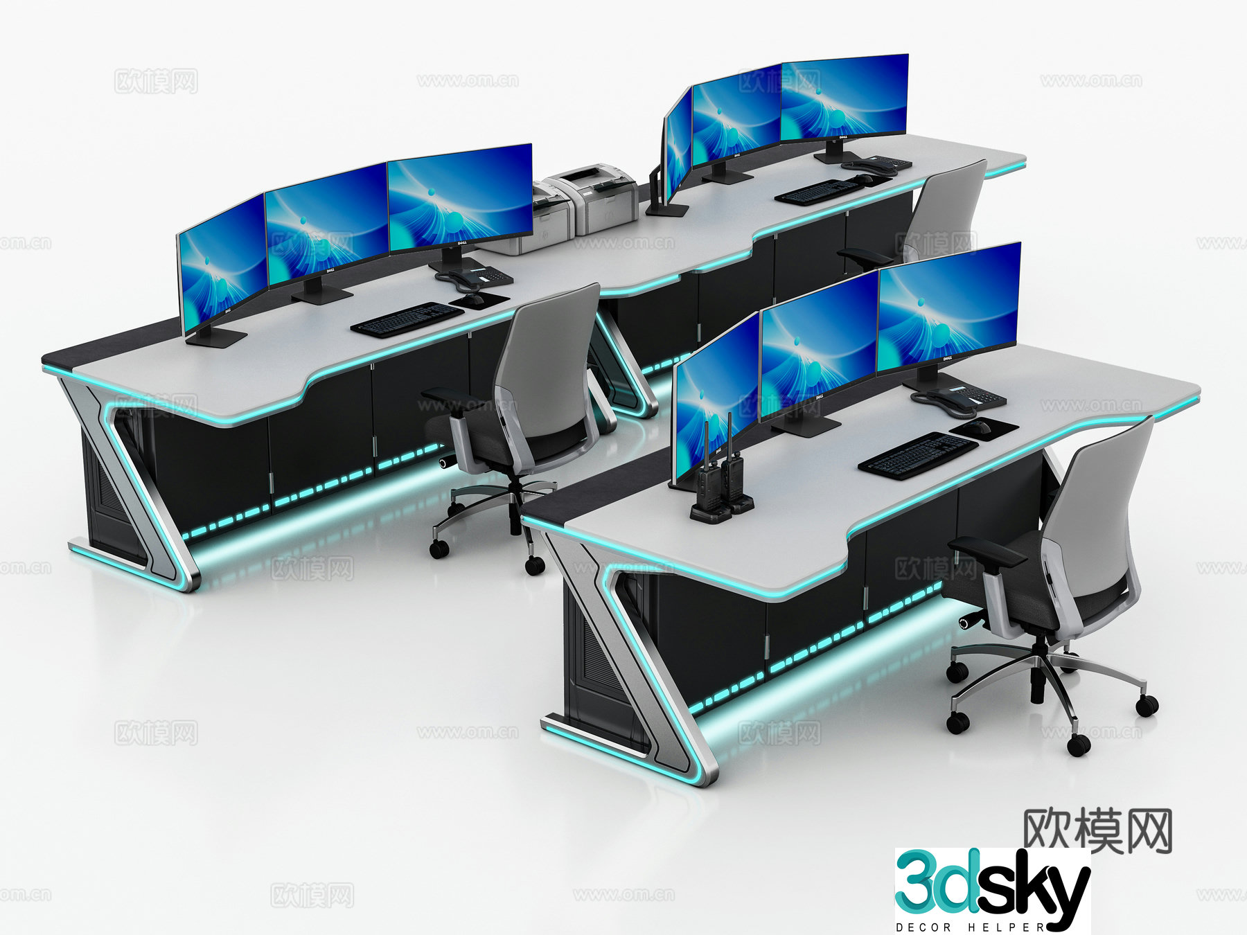 Modern console desk 3d model