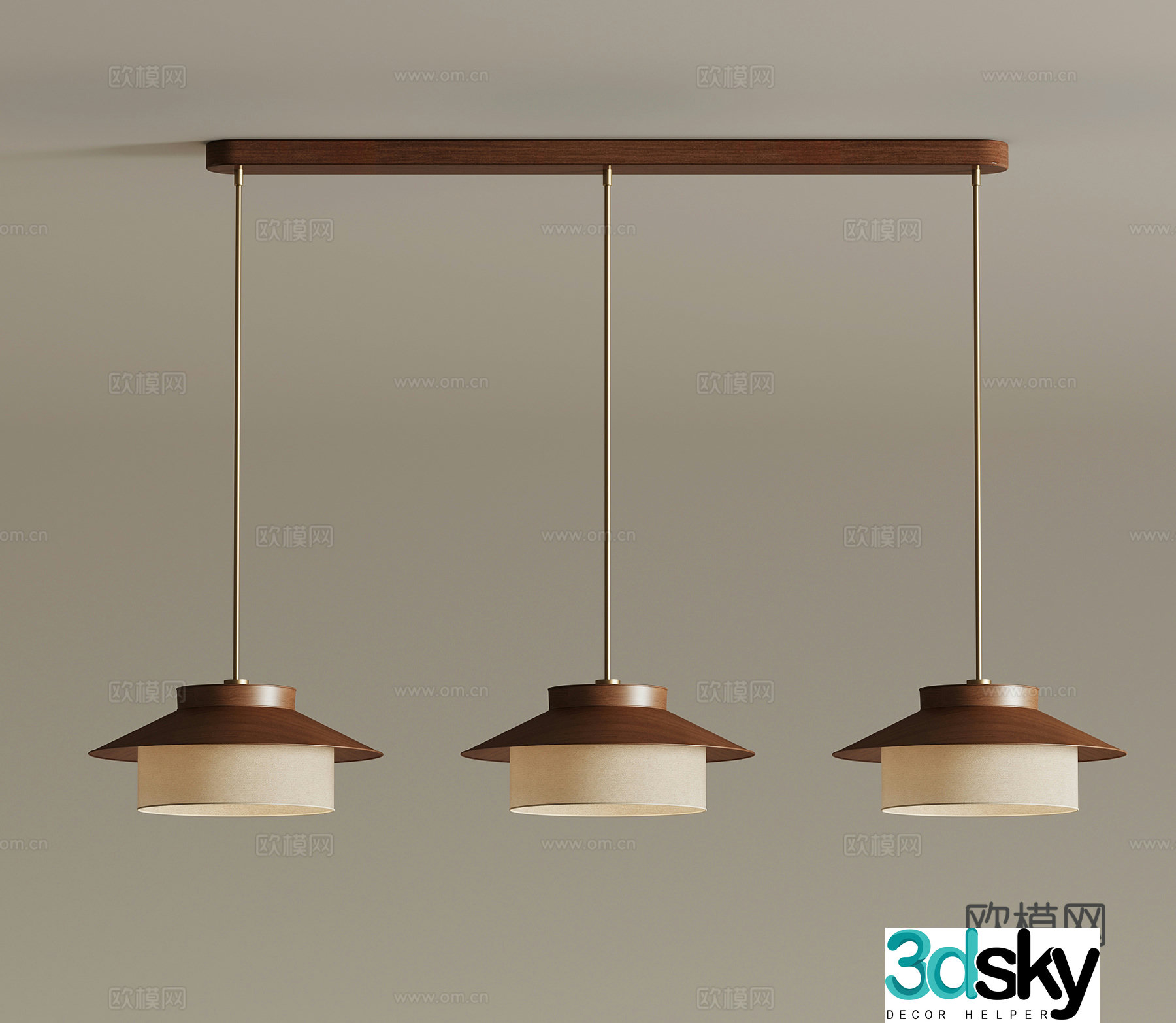 Wasabi Middle Style Chandelier New Chinese Chandelier Restaurant Chandelier 3D Model