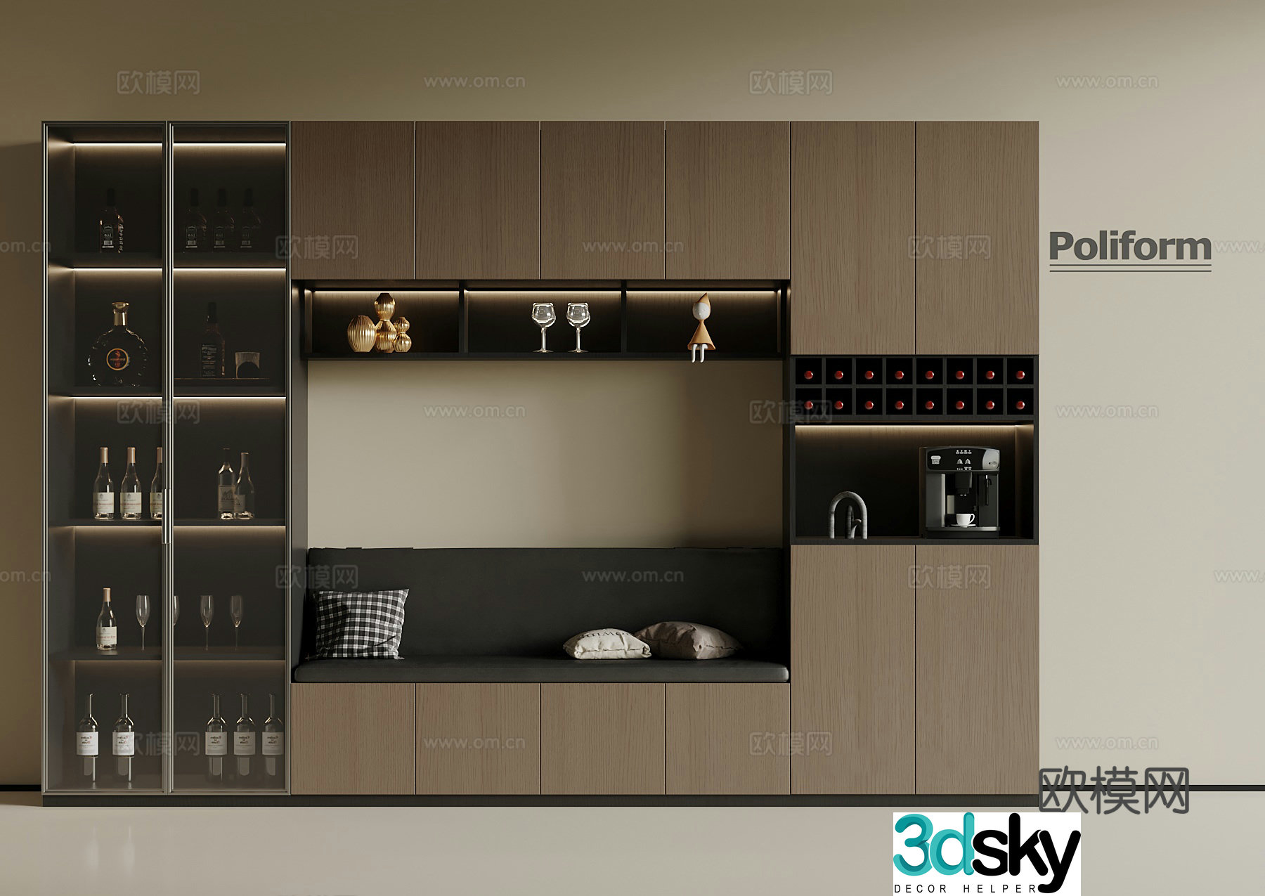 Modern cardboard wine cabinet 3d model