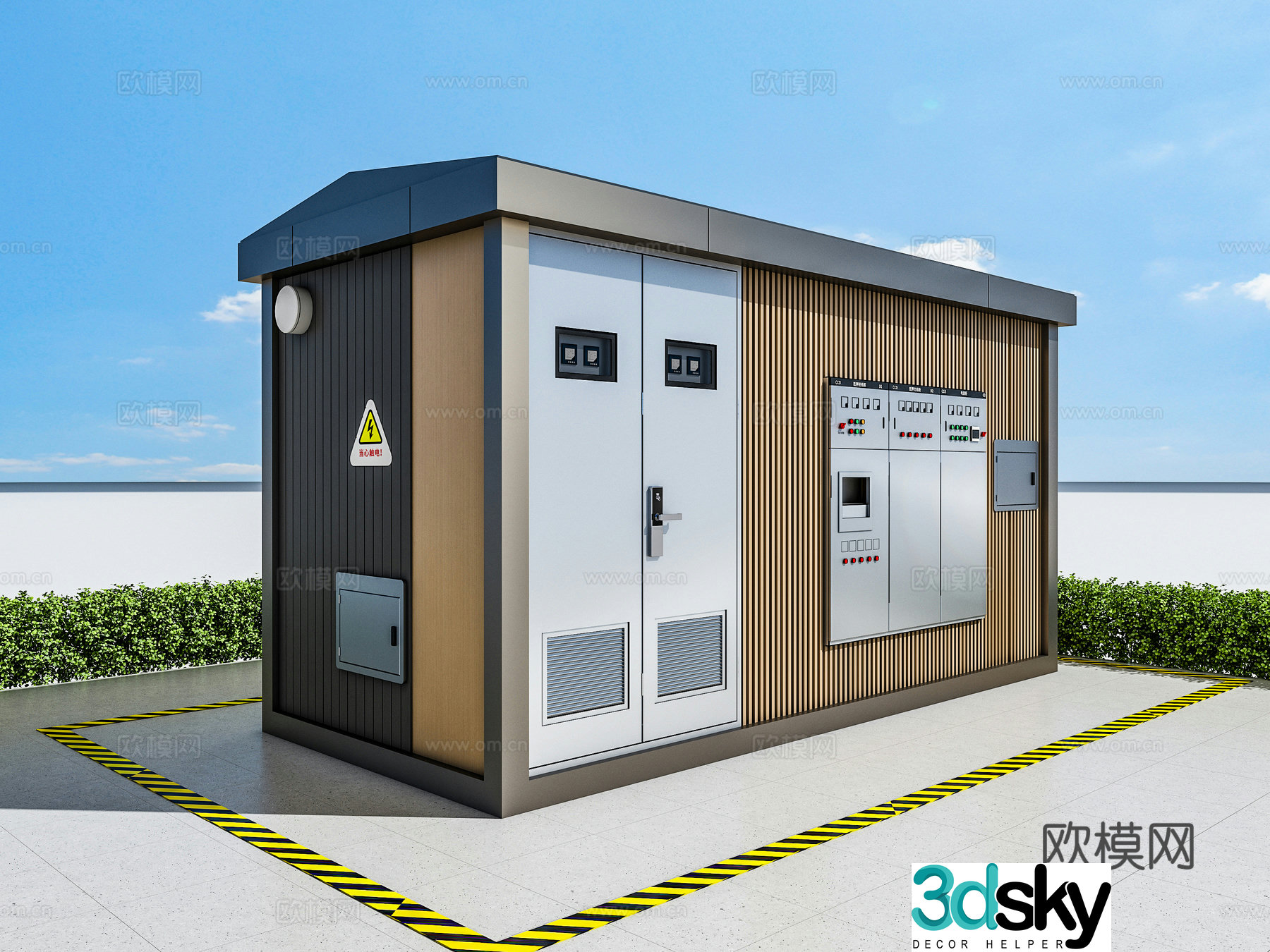 Nordic wind power distribution room box transformer 3D model