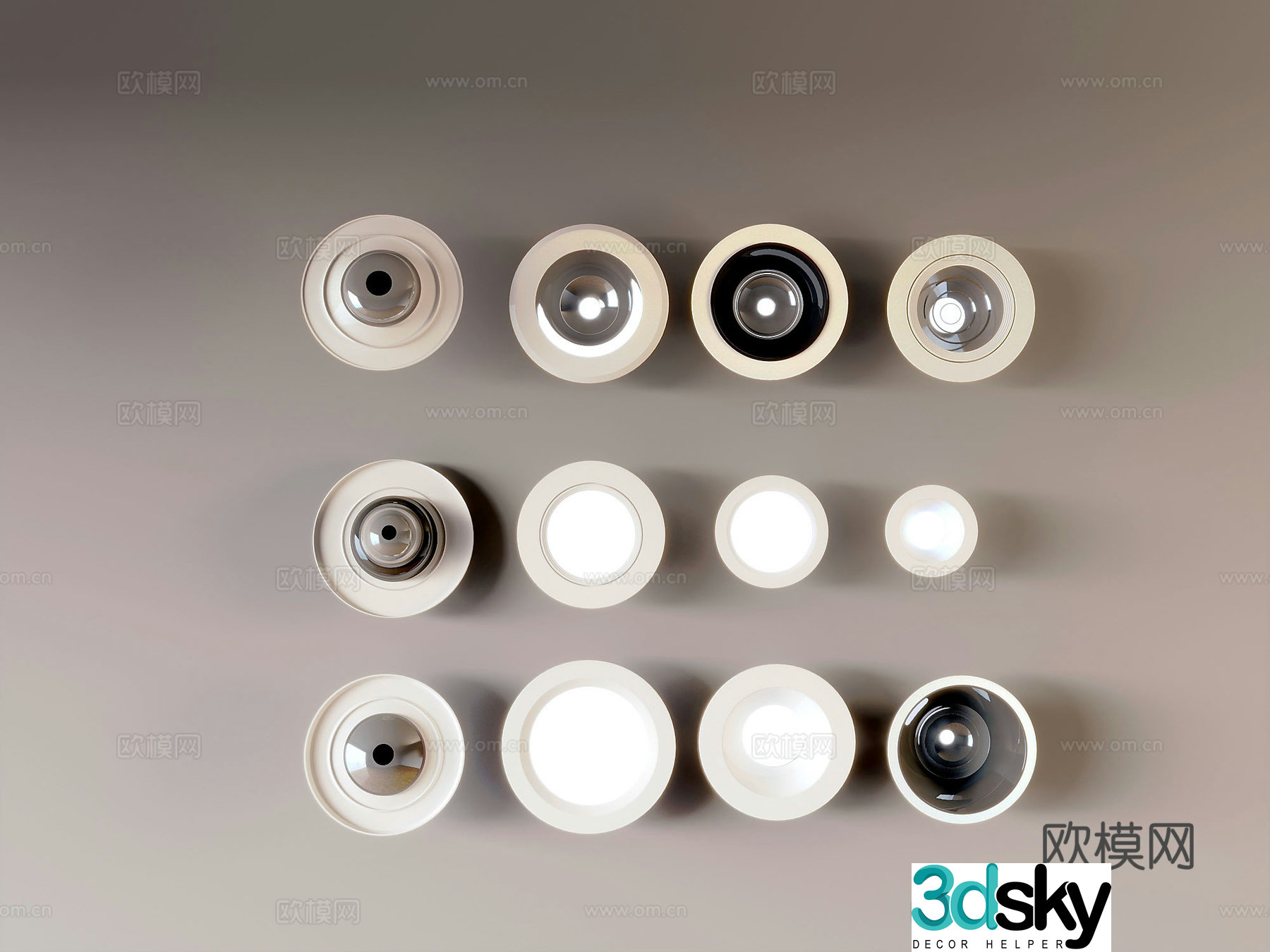 Multifunctional household spotlight 3D model