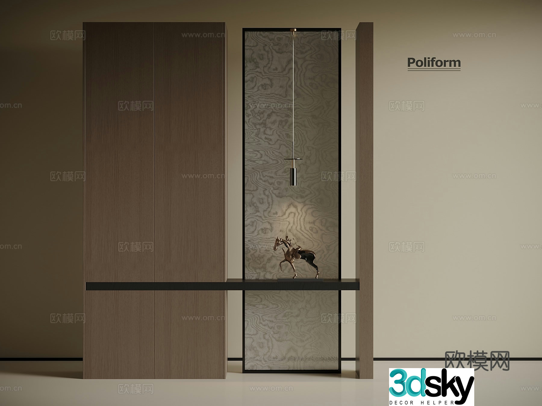Modern Italian style entrance partition cabinet shoe cabinet 3d model