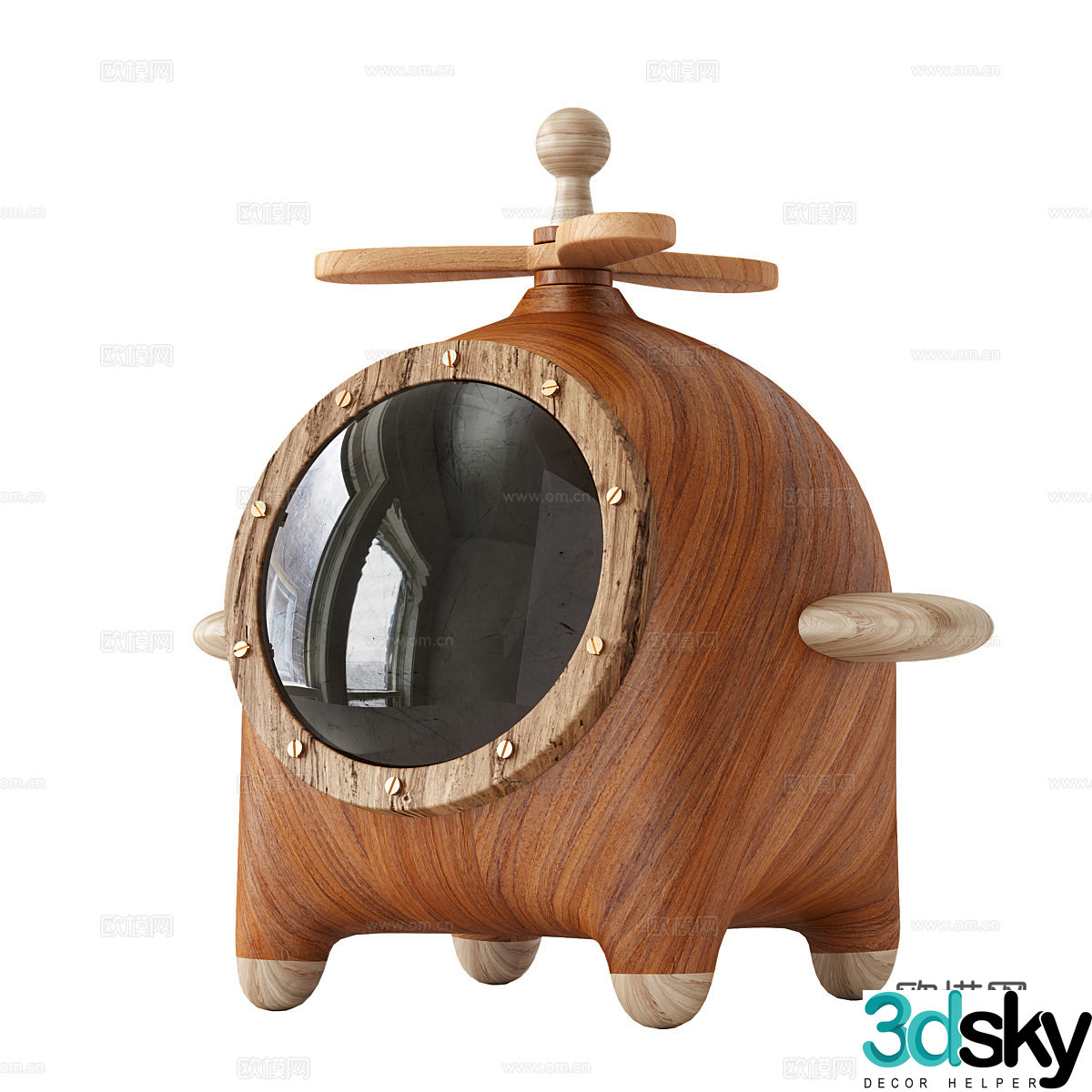Modern wooden children’s toy airplane 3d model