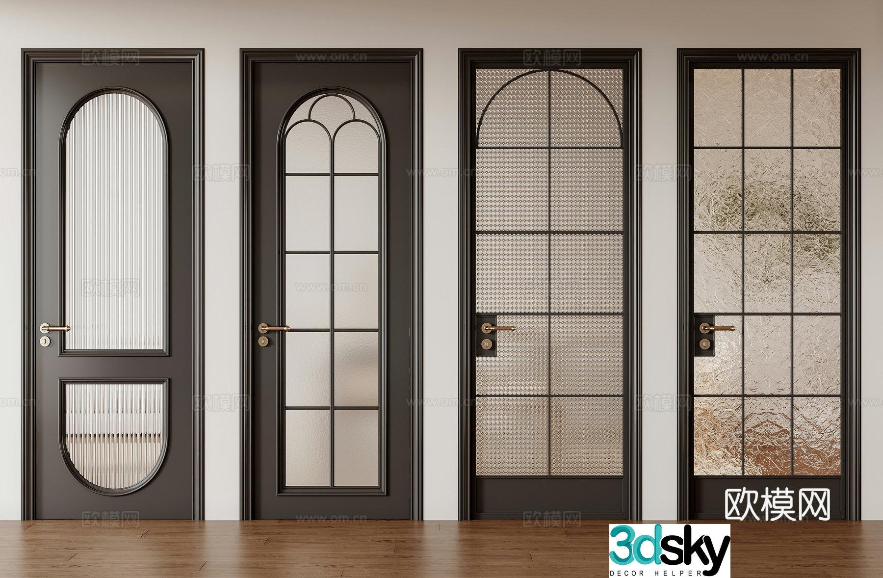 French glass door 3d model