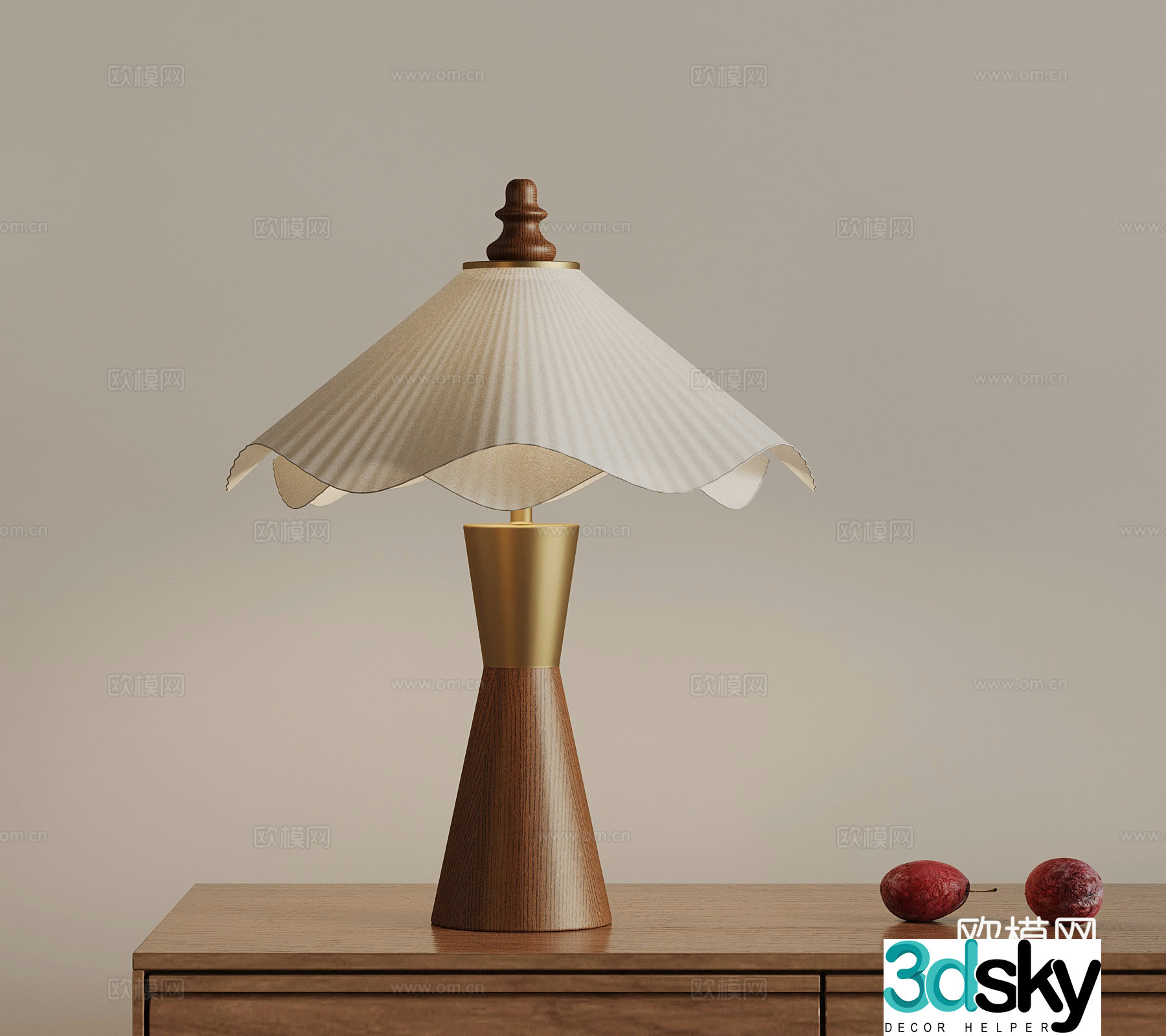 French medieval table lamp 3D model