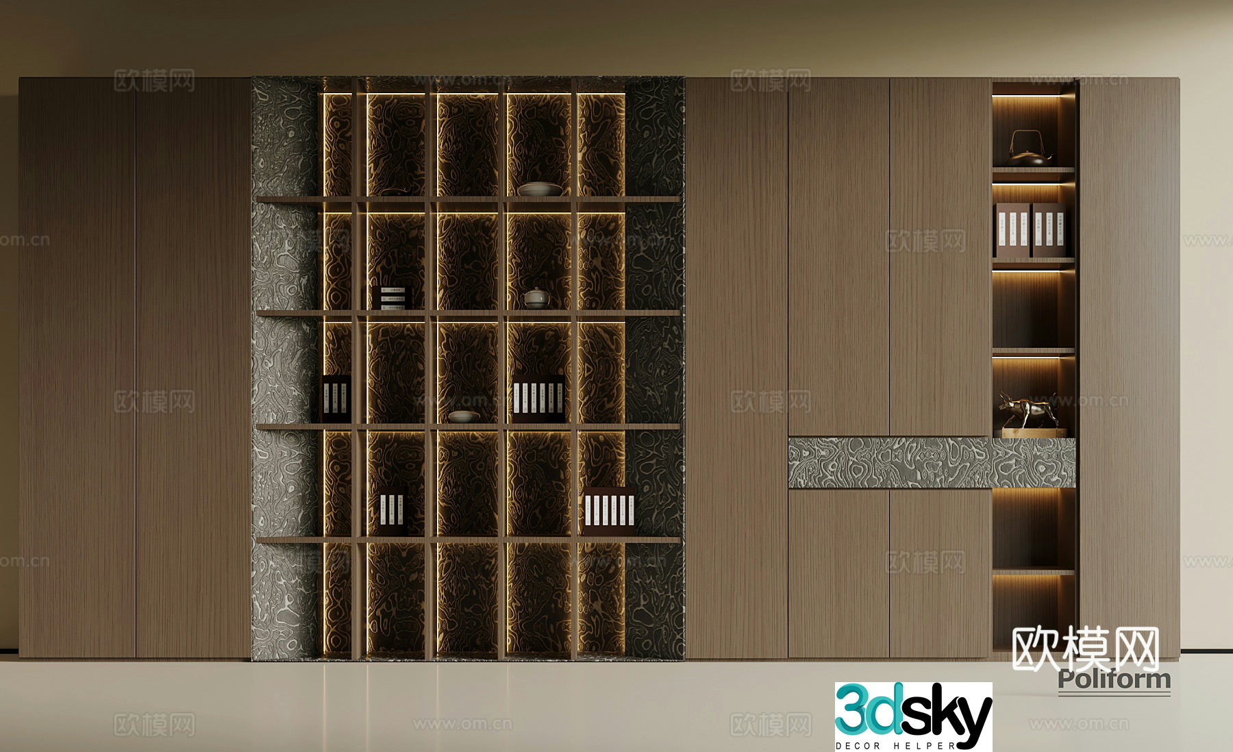 Modern Italian bookcase 3d model